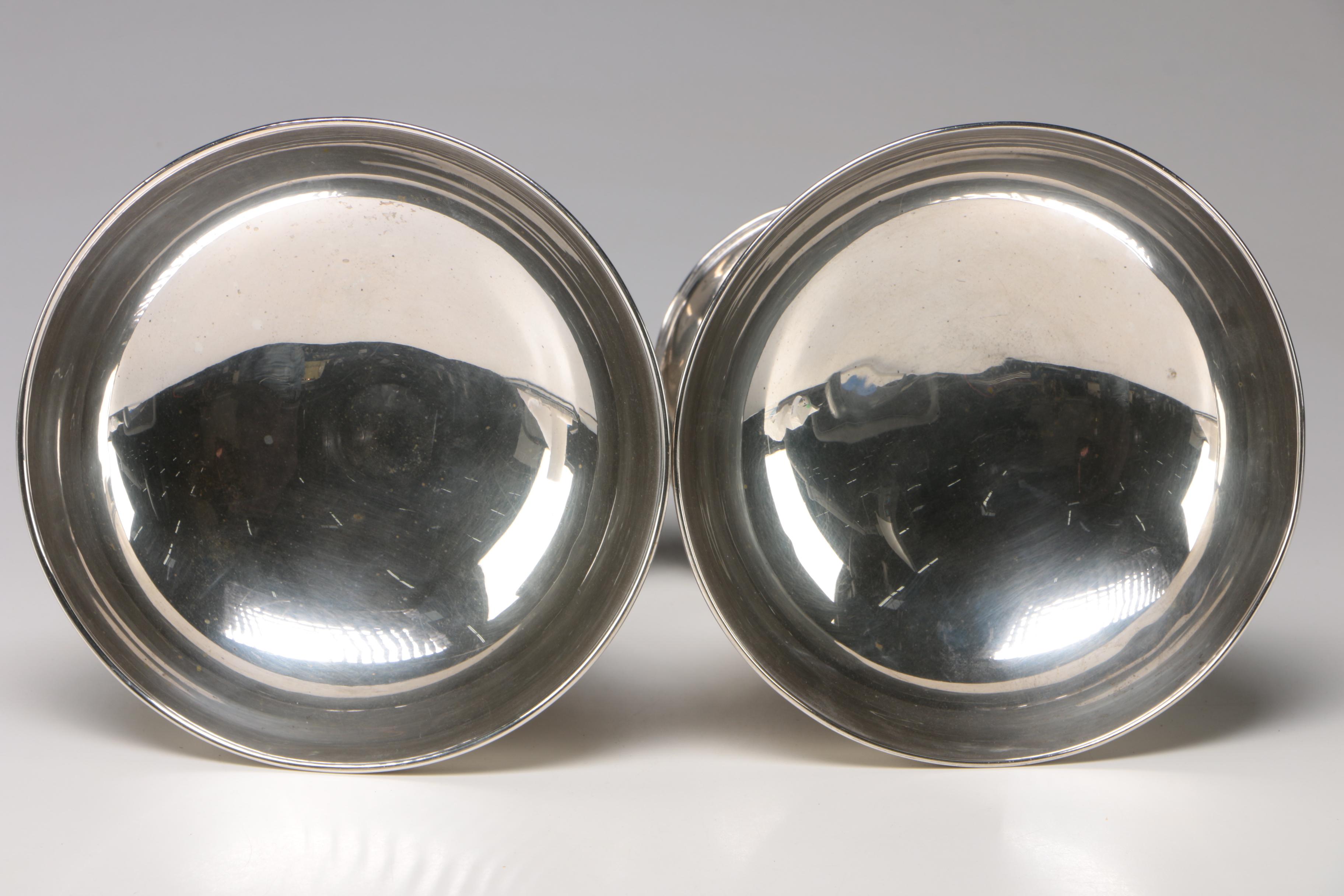 Pair of D. Aron of Königsberg, Germany Twelve Lot Silver Compotes, 1850-1913