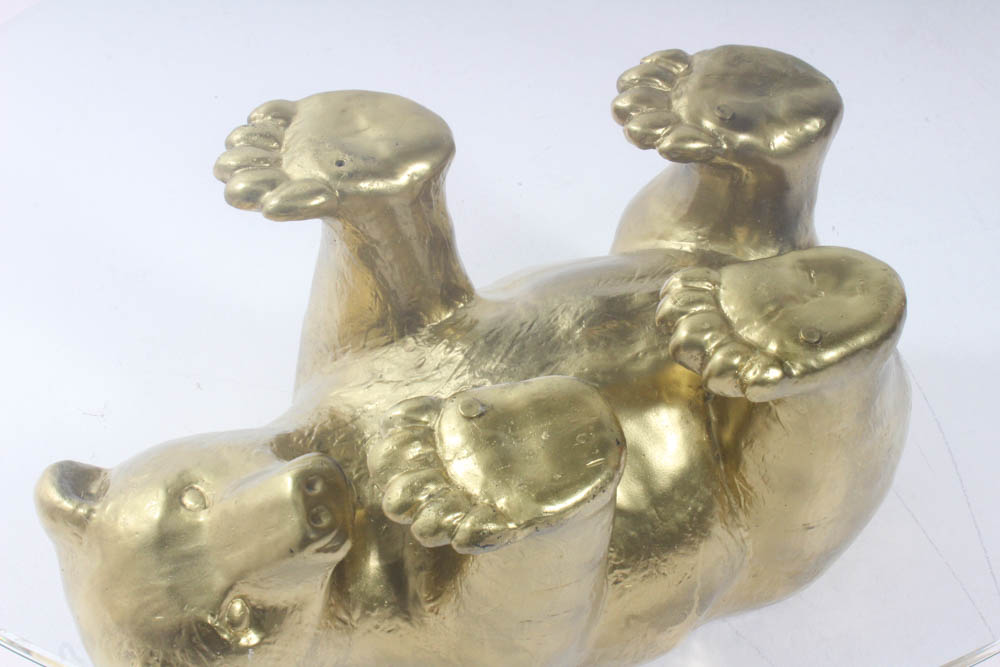 Golden Bear Glass Top Coffee Table