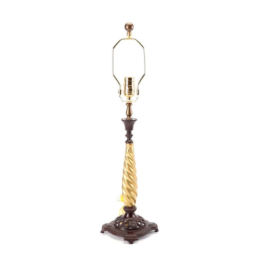Brass Barley Twist Style Table Lamp