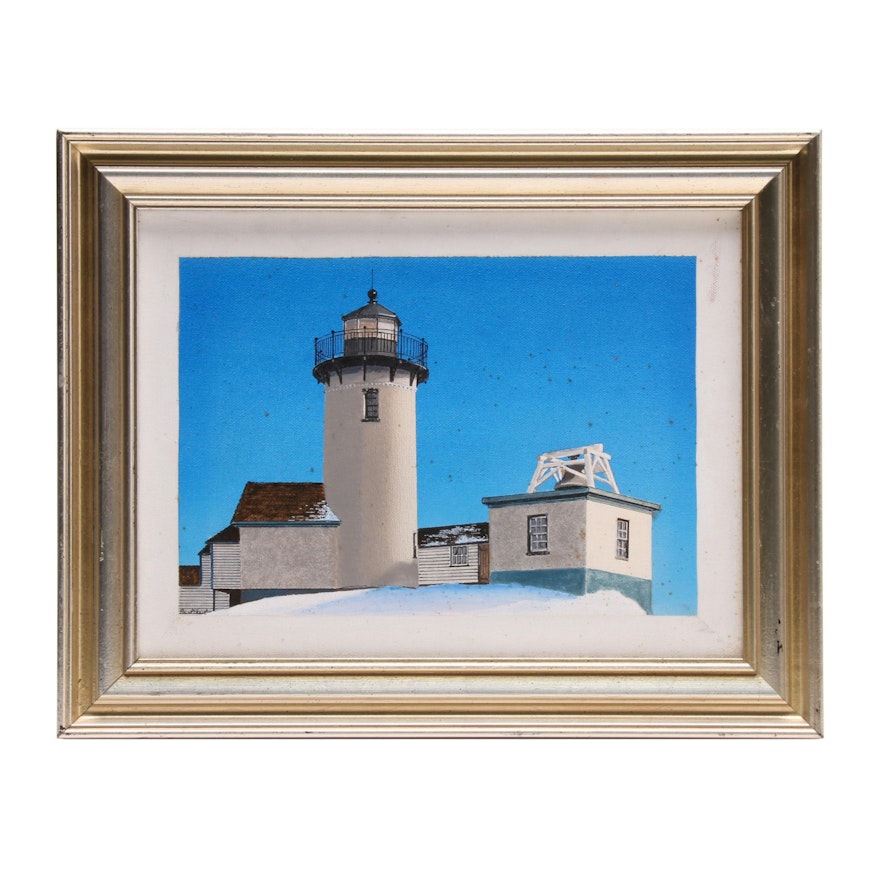 Paul Shaub Acrylic Painting "Eastern Point Light, Glouceter, Massachusetts"