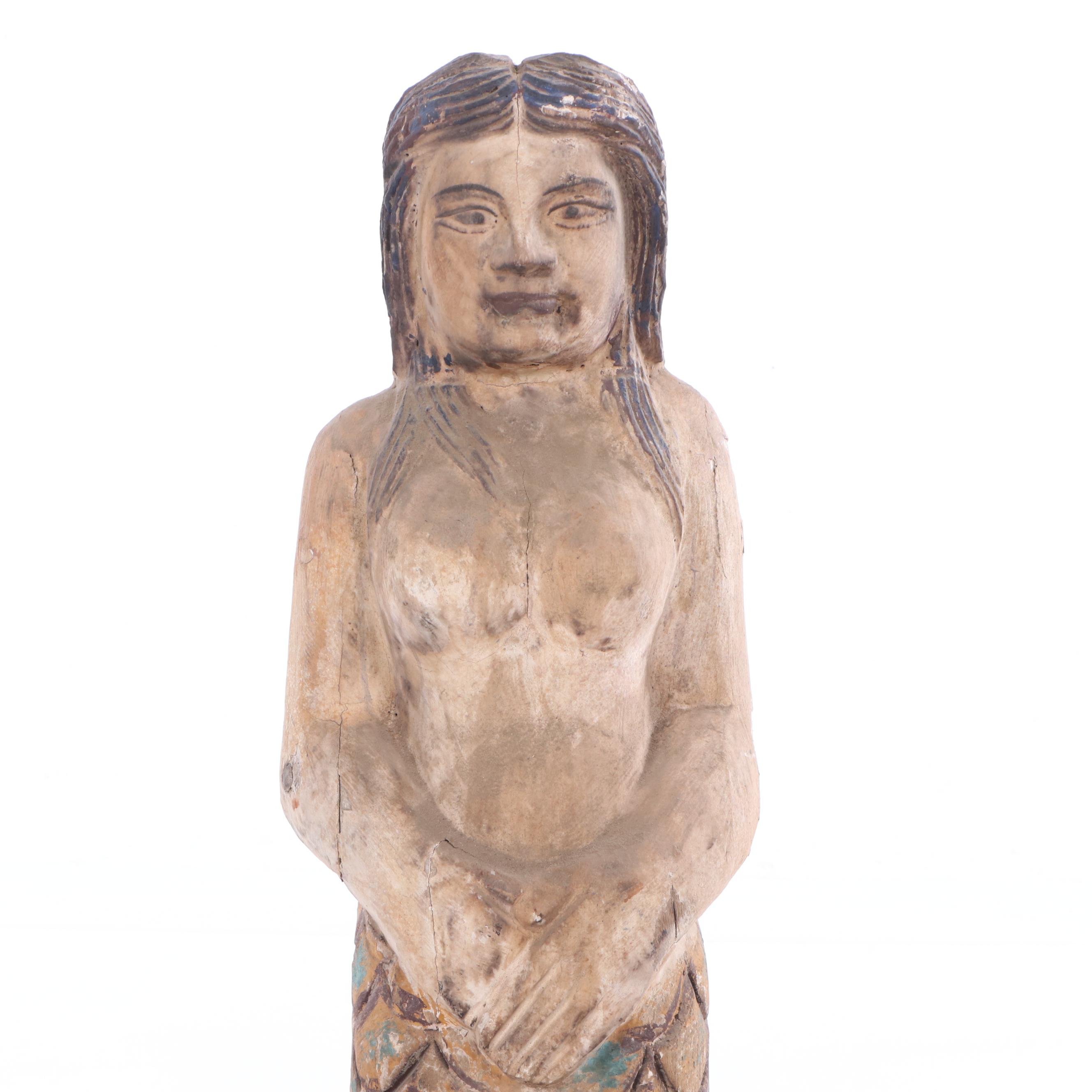 Polychrome Wood Mermaid Figurehead Reproduction