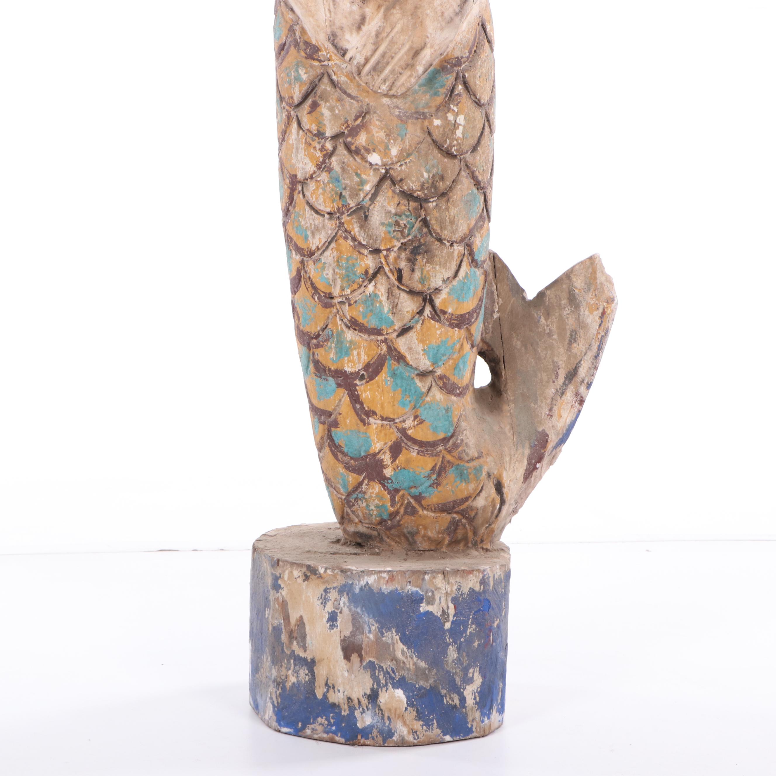 Polychrome Wood Mermaid Figurehead Reproduction