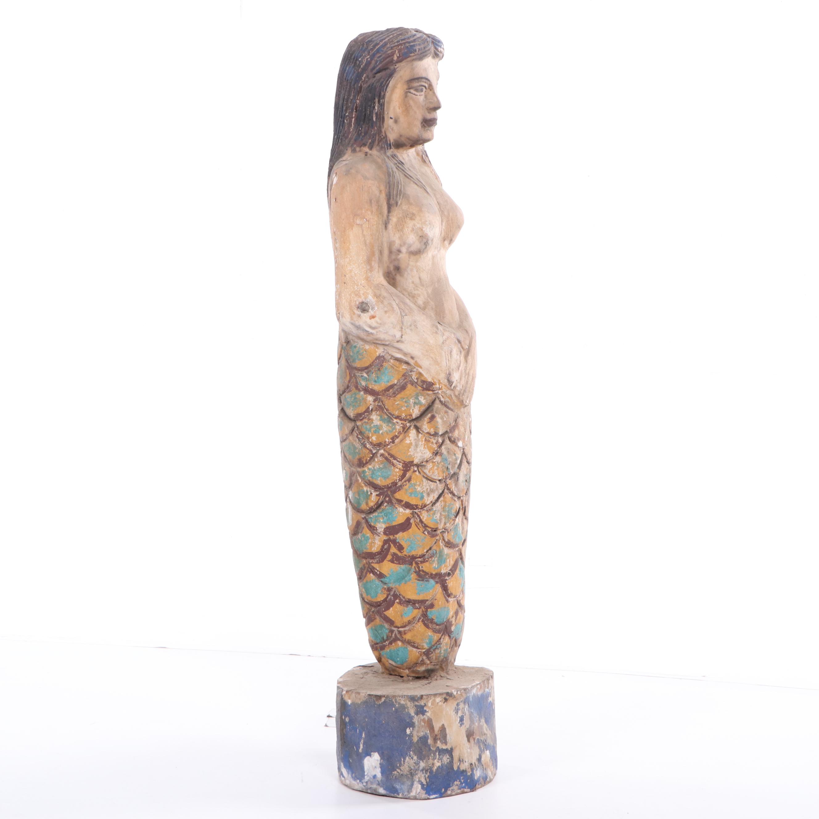 Polychrome Wood Mermaid Figurehead Reproduction