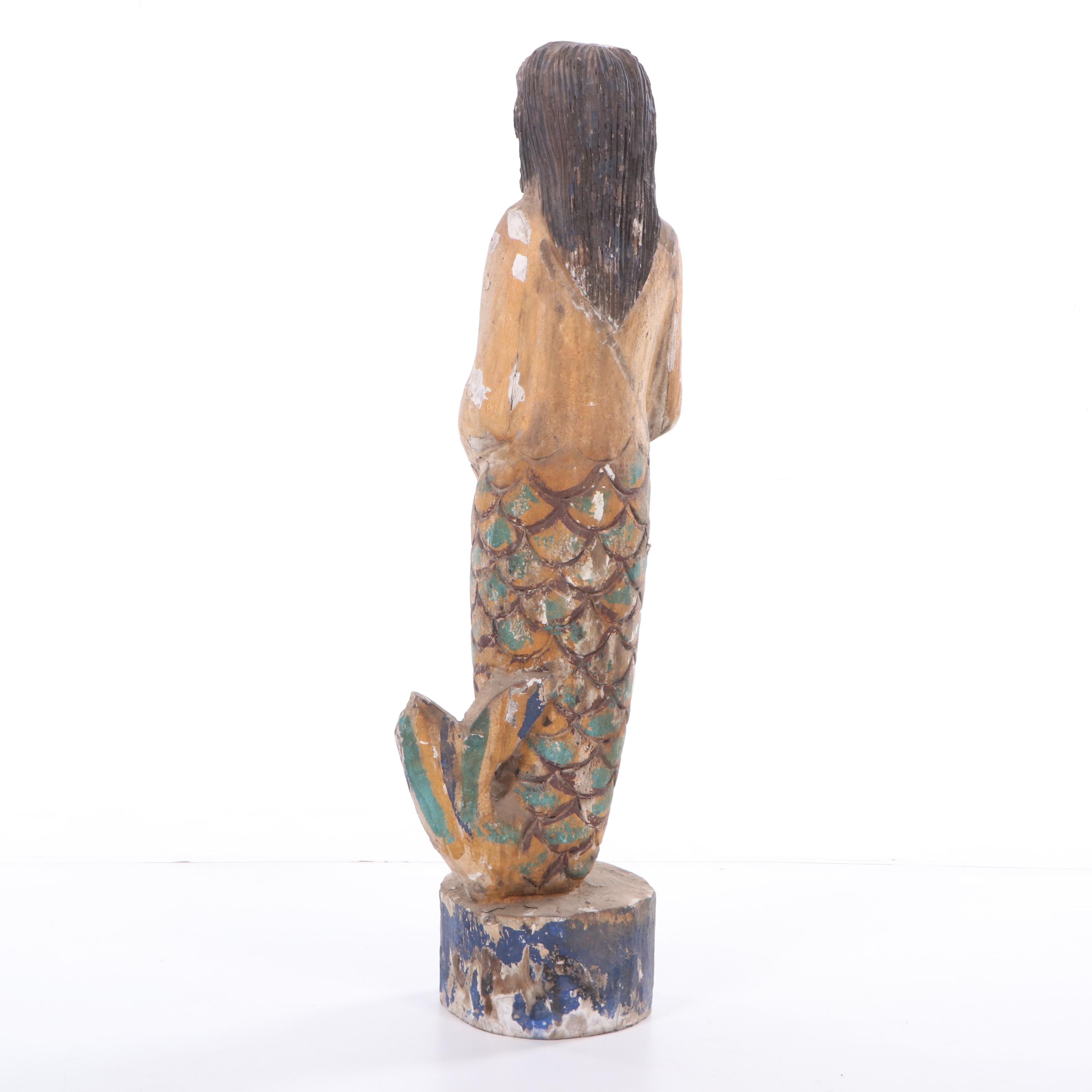 Polychrome Wood Mermaid Figurehead Reproduction
