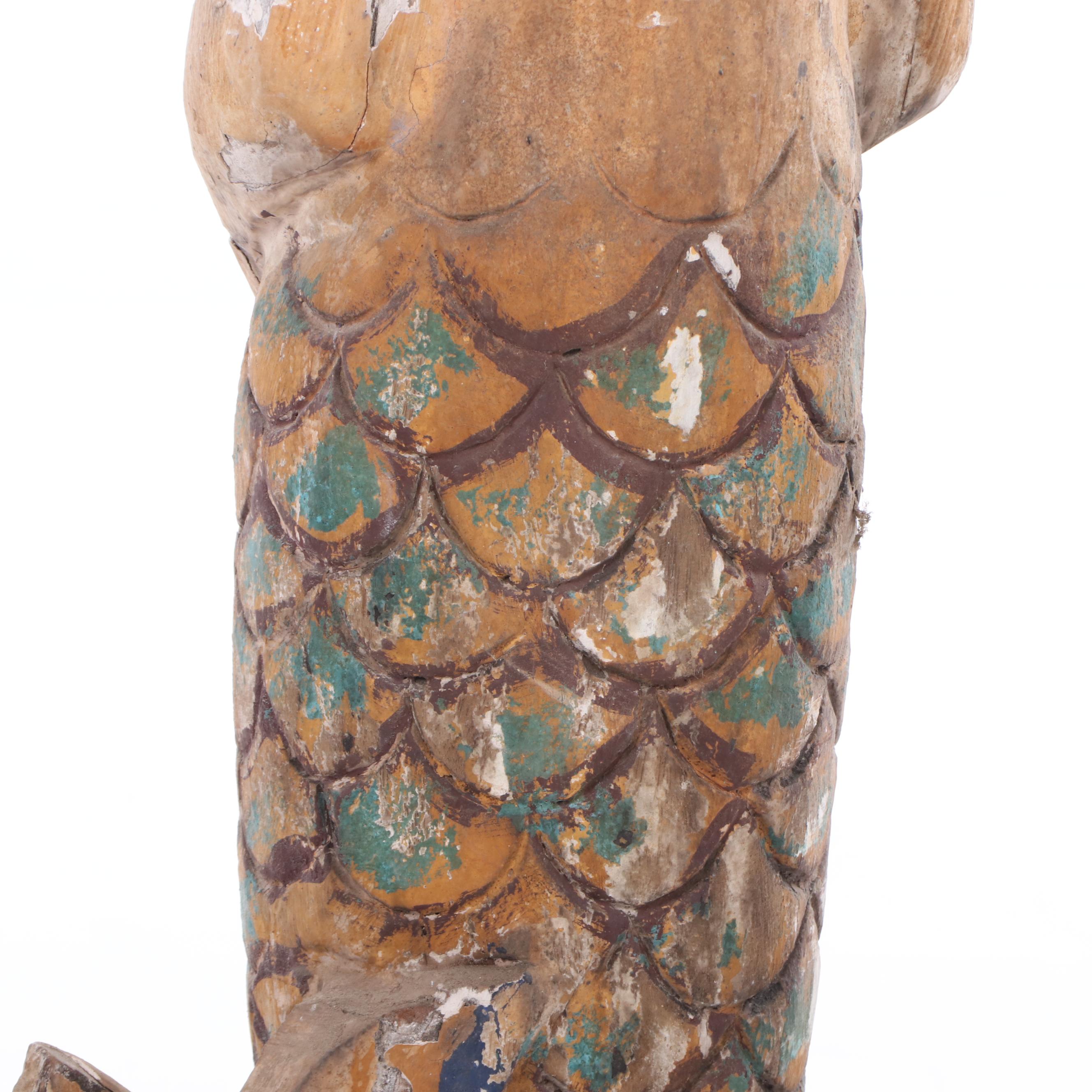 Polychrome Wood Mermaid Figurehead Reproduction