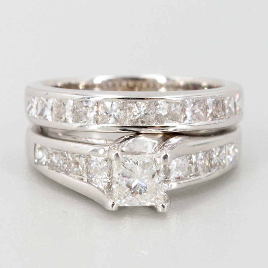 18K and 14K White Gold 2.91 CTW Diamond Soldered Ring