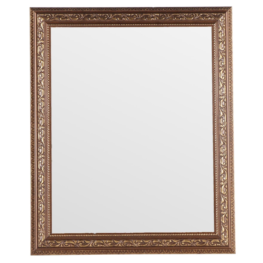 Beveled Mirror with Metallic Foliate Themed Frame