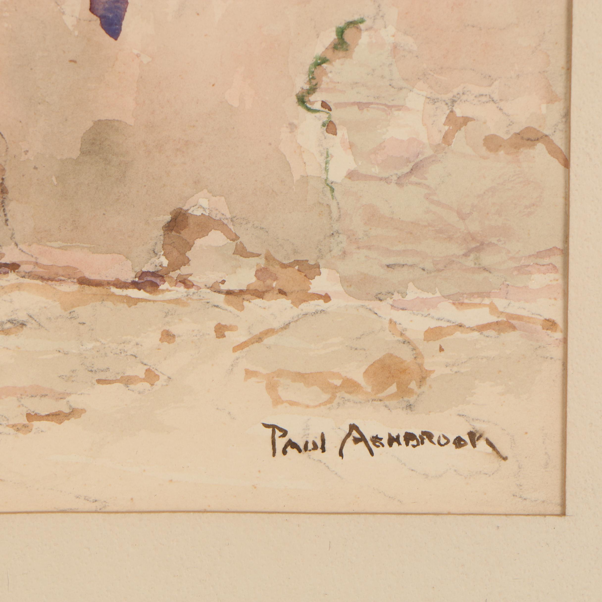 Paul Ashbrook Watercolor Painting "Roadside Siesta"