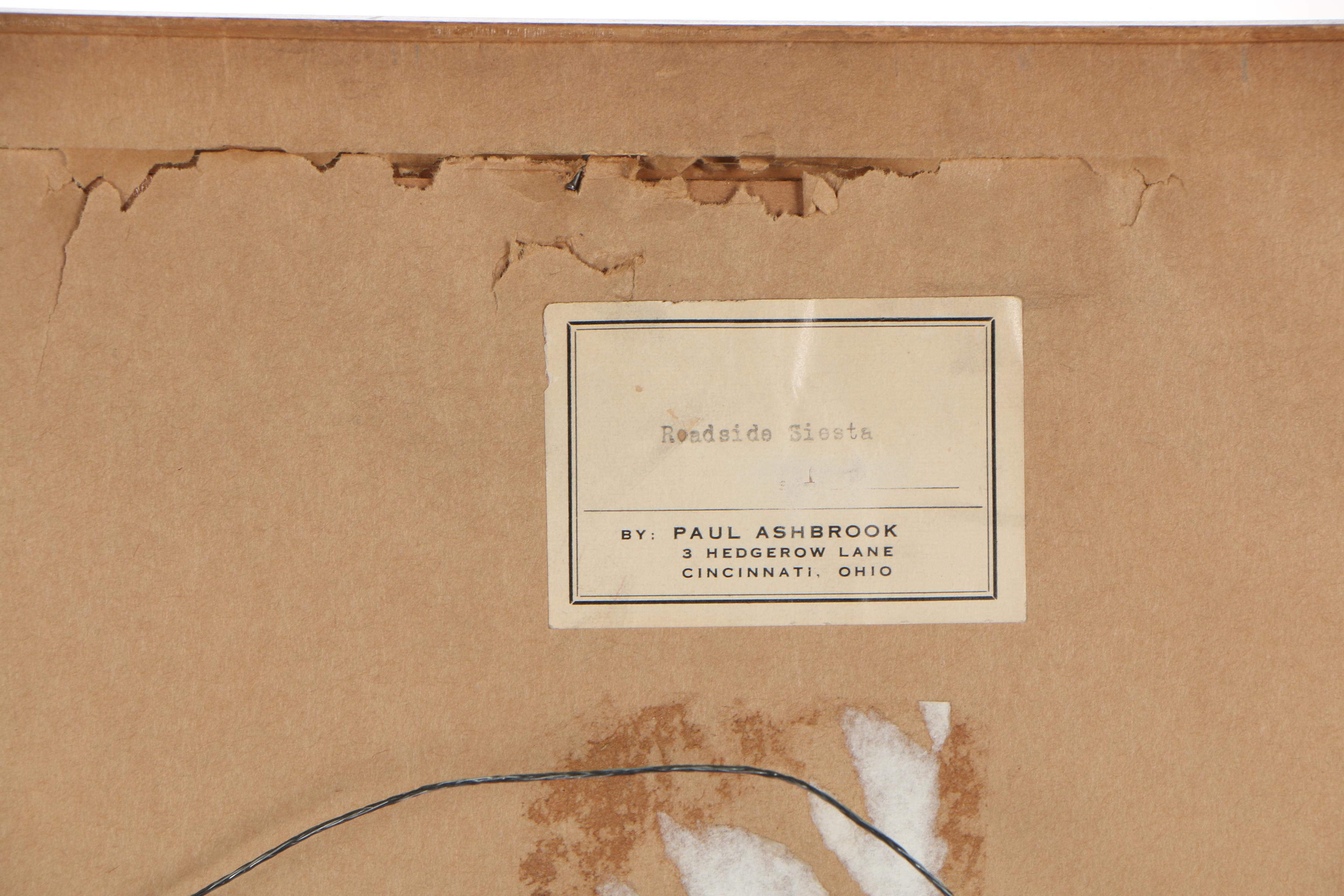 Paul Ashbrook Watercolor Painting "Roadside Siesta"