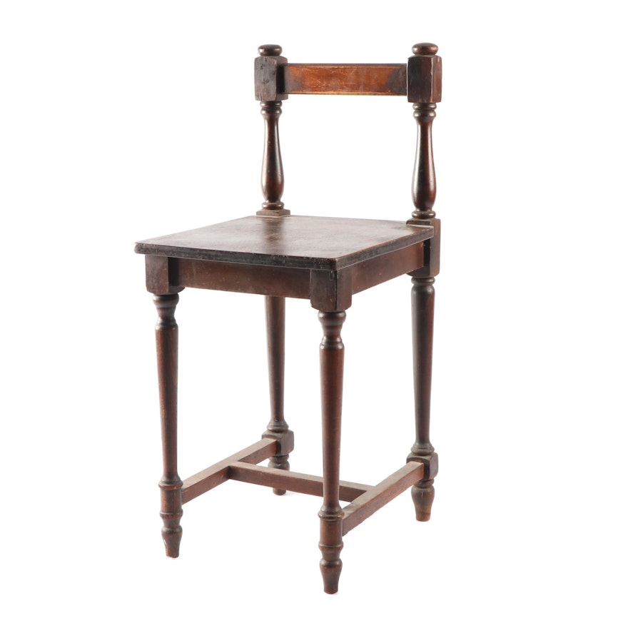 Federal Style Walnut Children's Stool, 20th Century