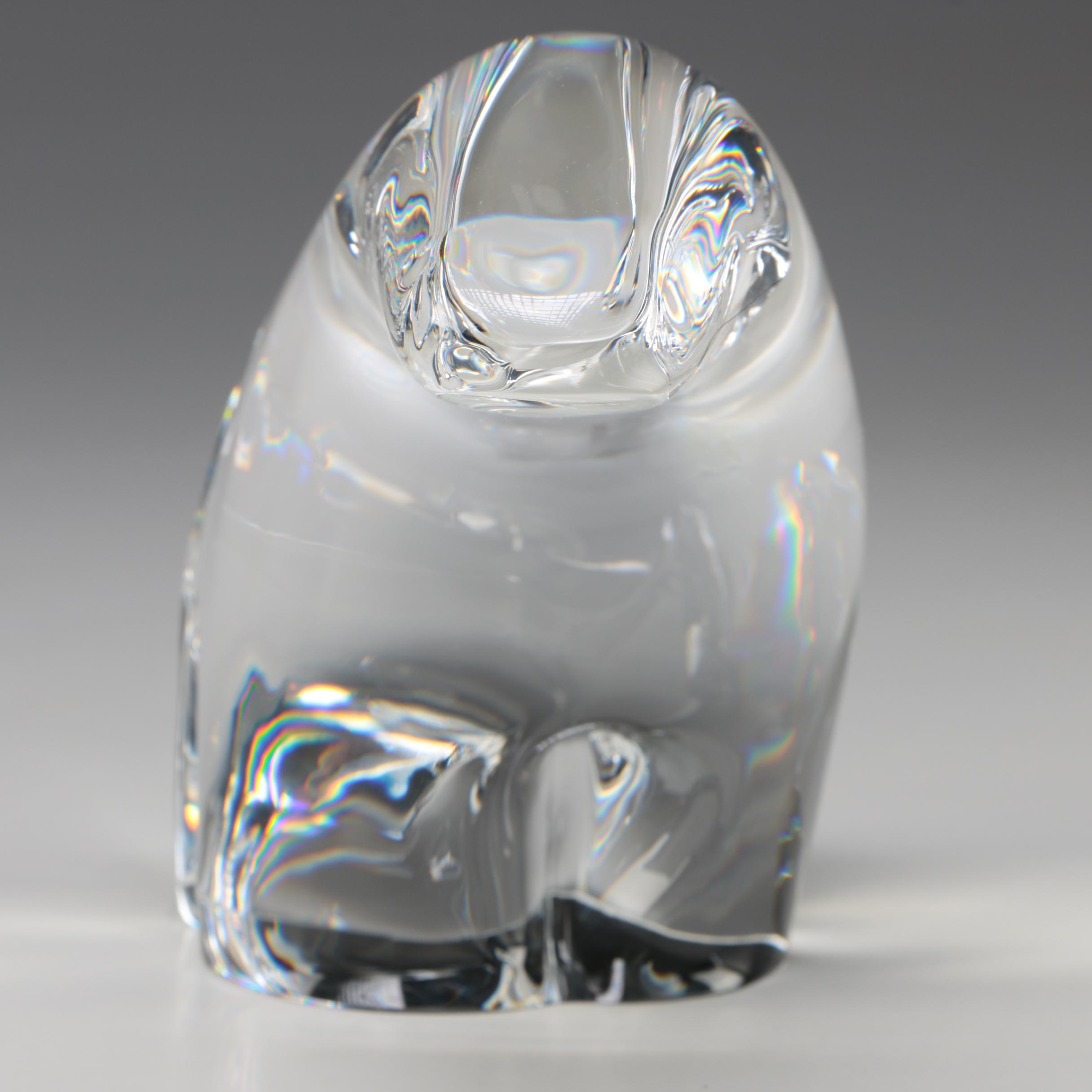 Steuben Art Glass "Polar Bear" Figurine, c. 1988