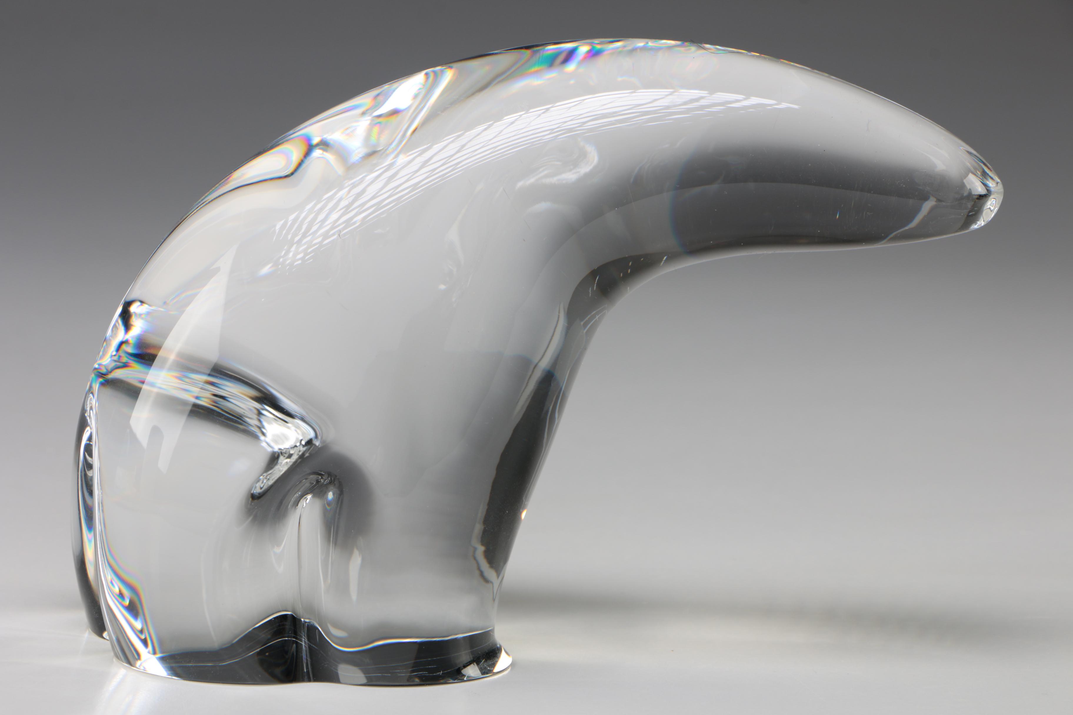 Steuben Art Glass "Polar Bear" Figurine, c. 1988