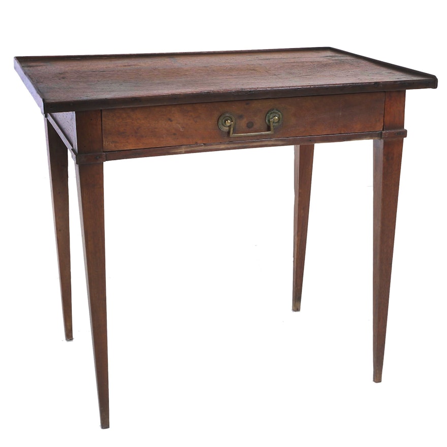 French Provincial Walnut Work Table, 19th Century