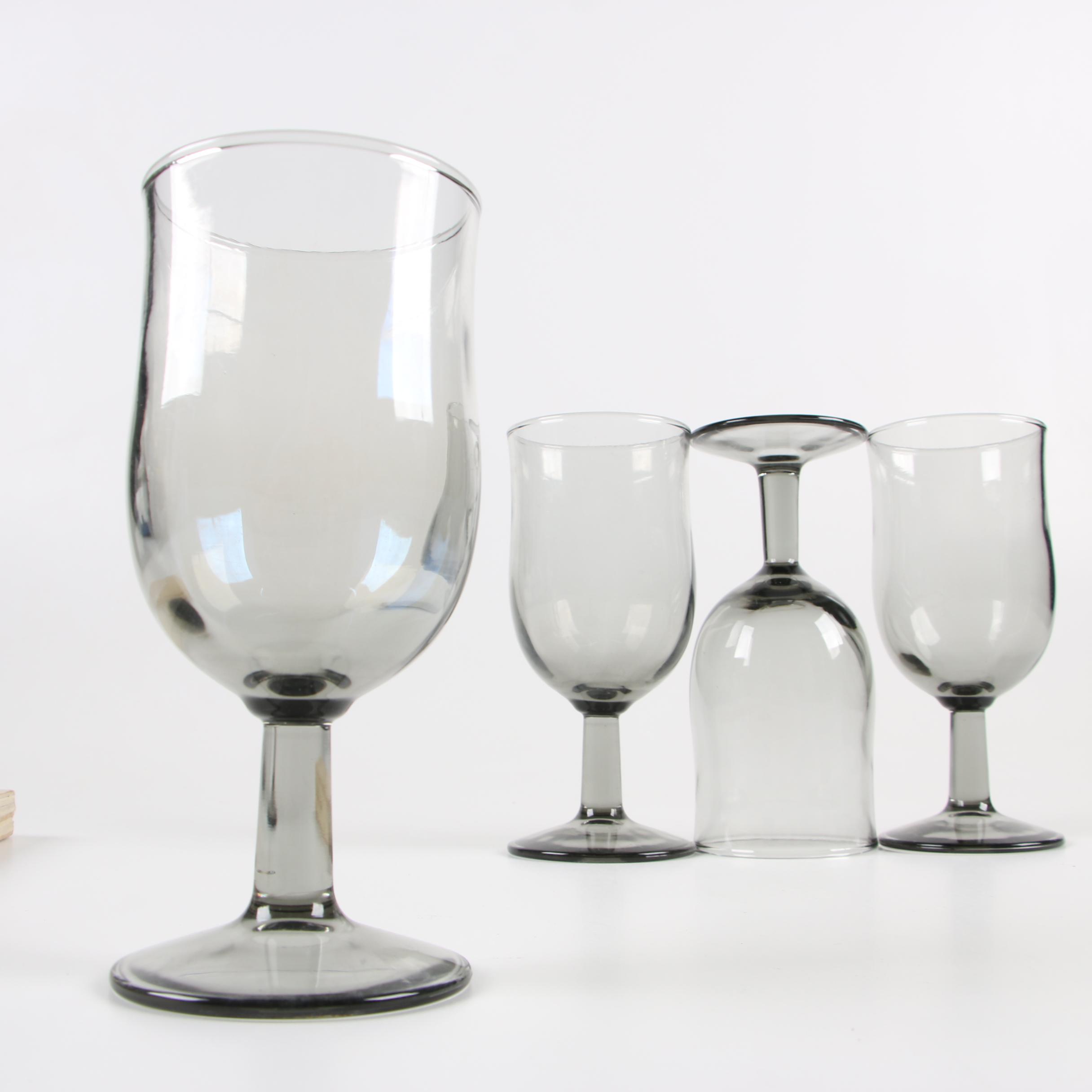 "Swedish Modern Smoke" Water Goblets, 1980s