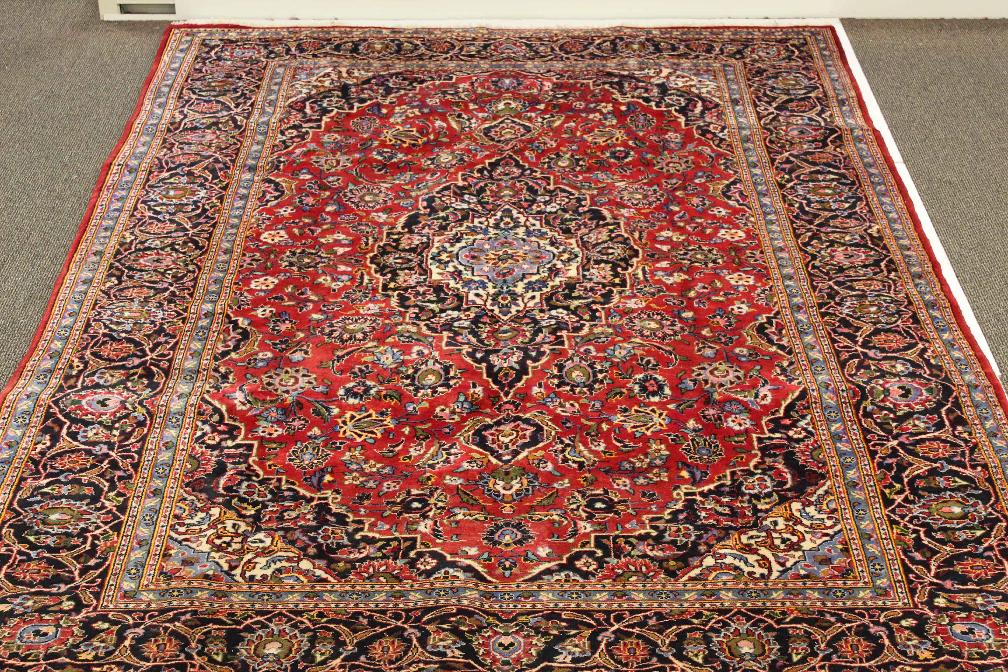 8'0 x 11'8Hand-Knotted Persian Kashan Room Size Rug, circa 1970