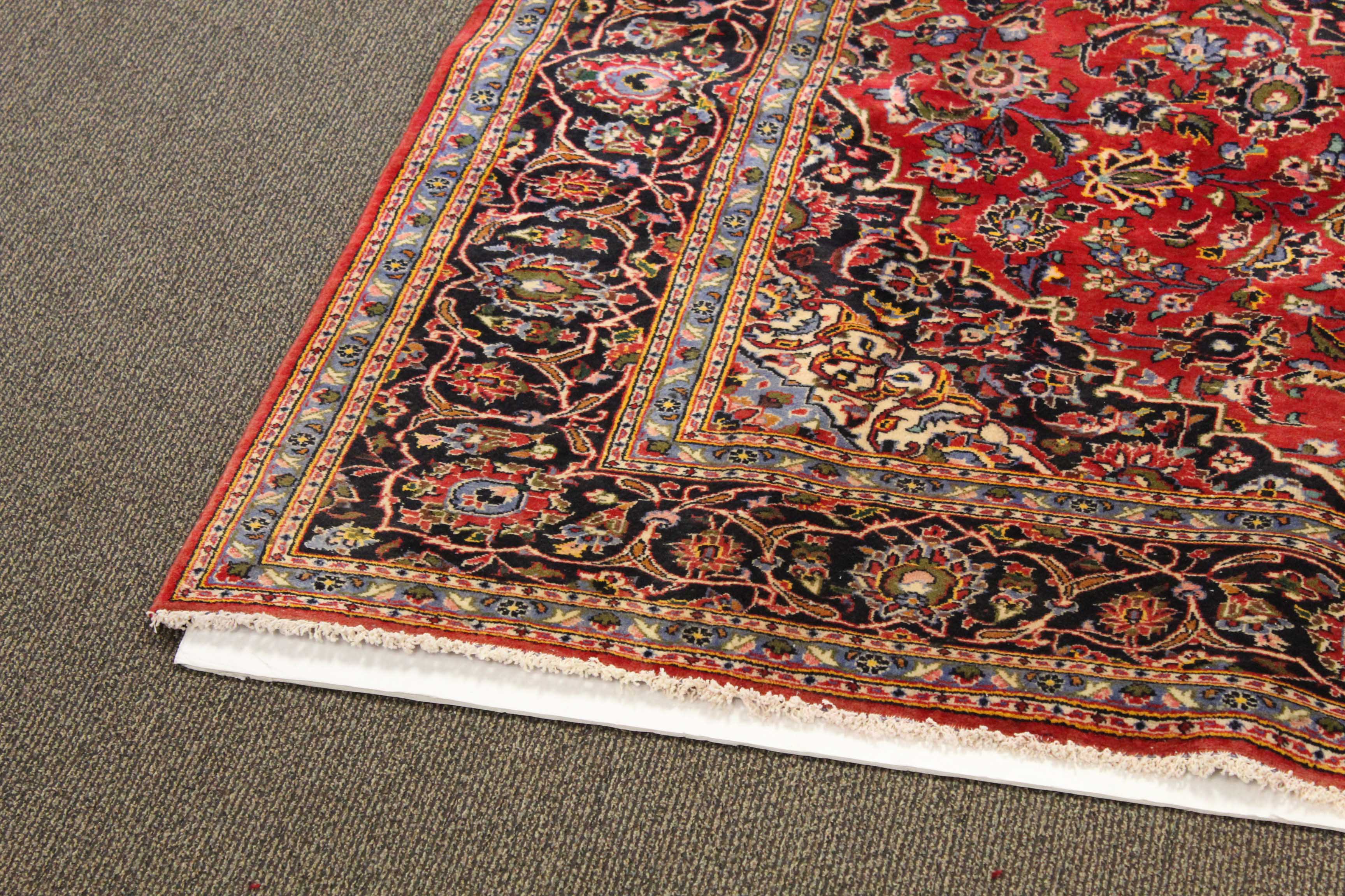 8'0 x 11'8Hand-Knotted Persian Kashan Room Size Rug, circa 1970