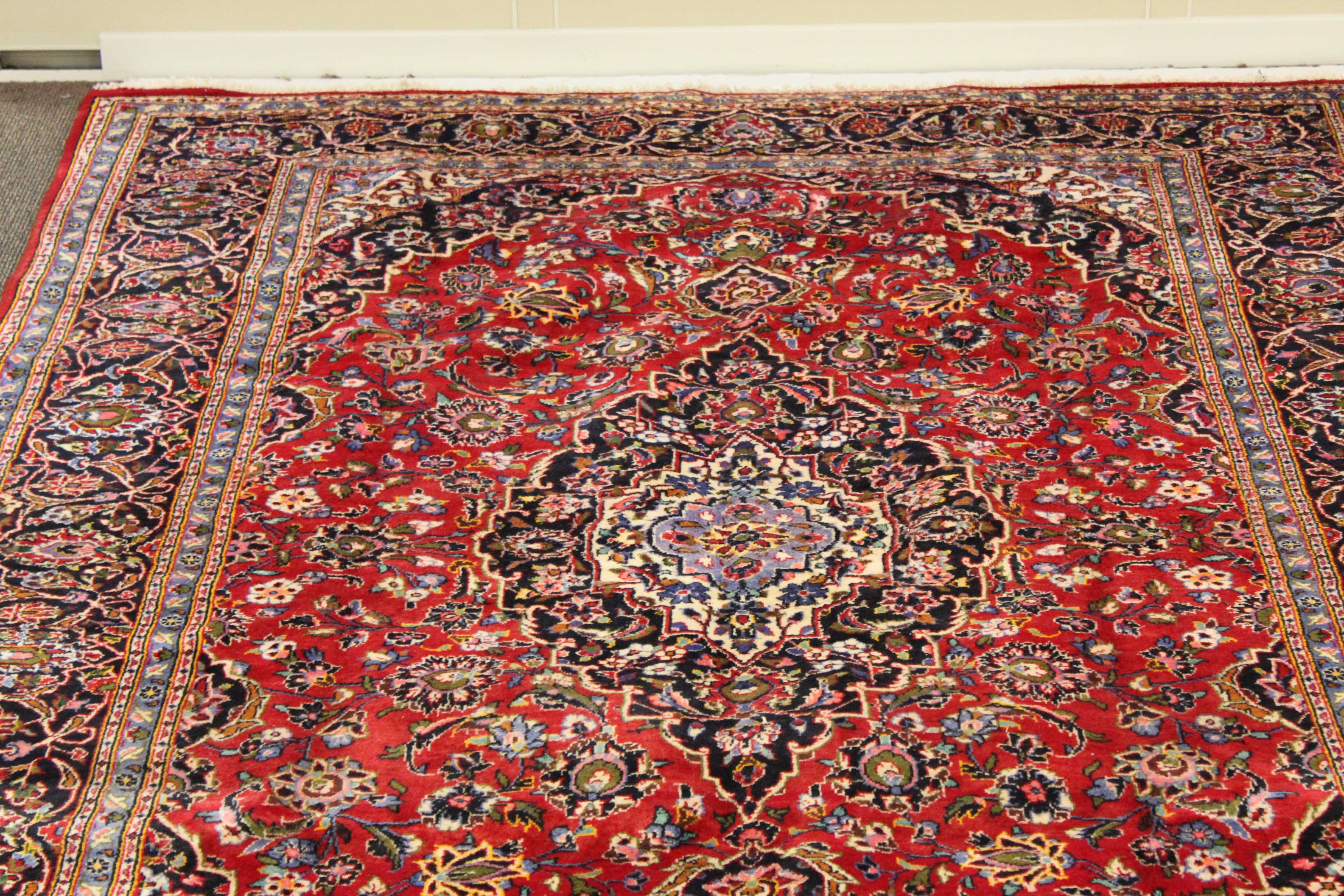 8'0 x 11'8Hand-Knotted Persian Kashan Room Size Rug, circa 1970