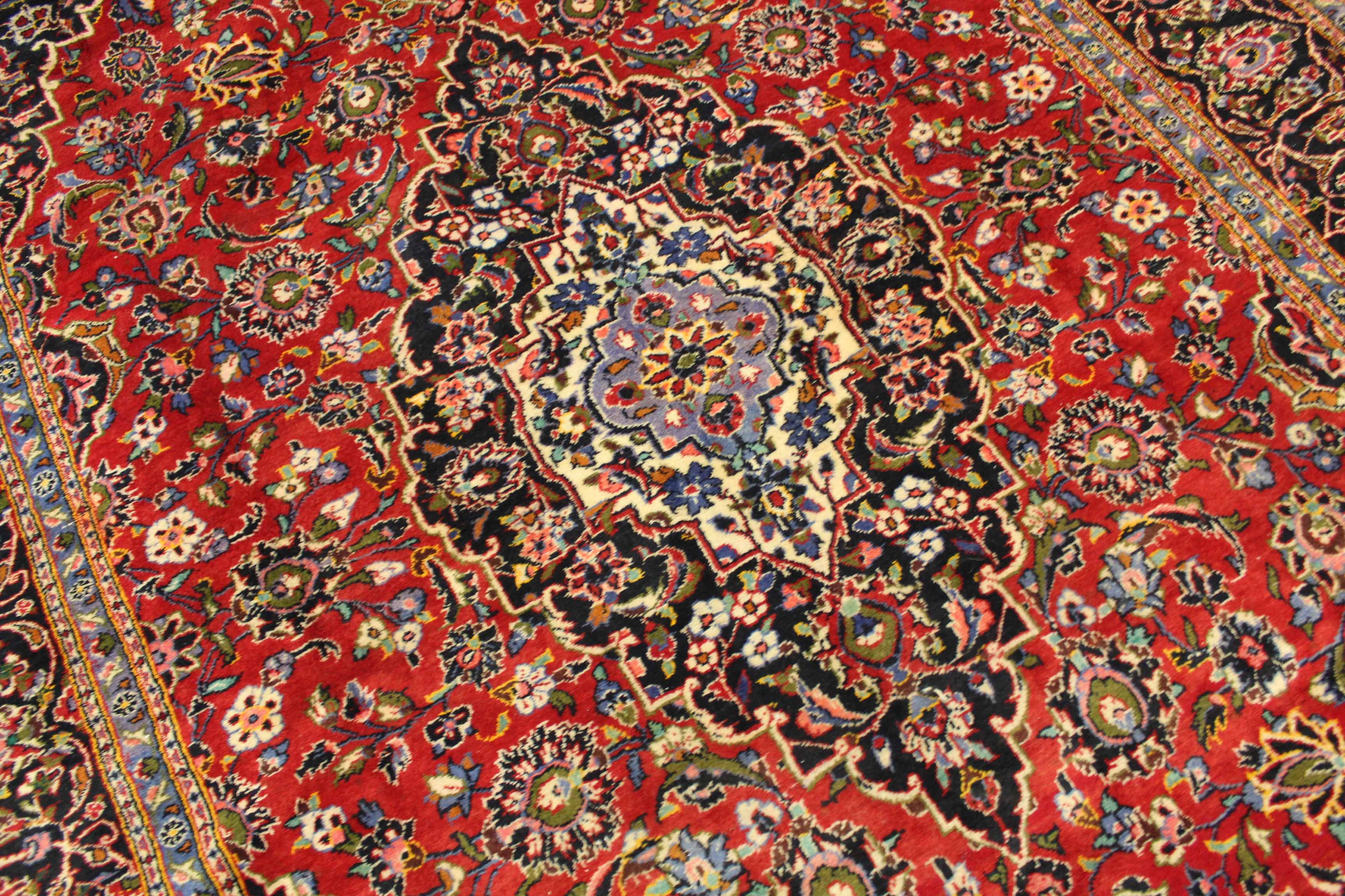 8'0 x 11'8Hand-Knotted Persian Kashan Room Size Rug, circa 1970