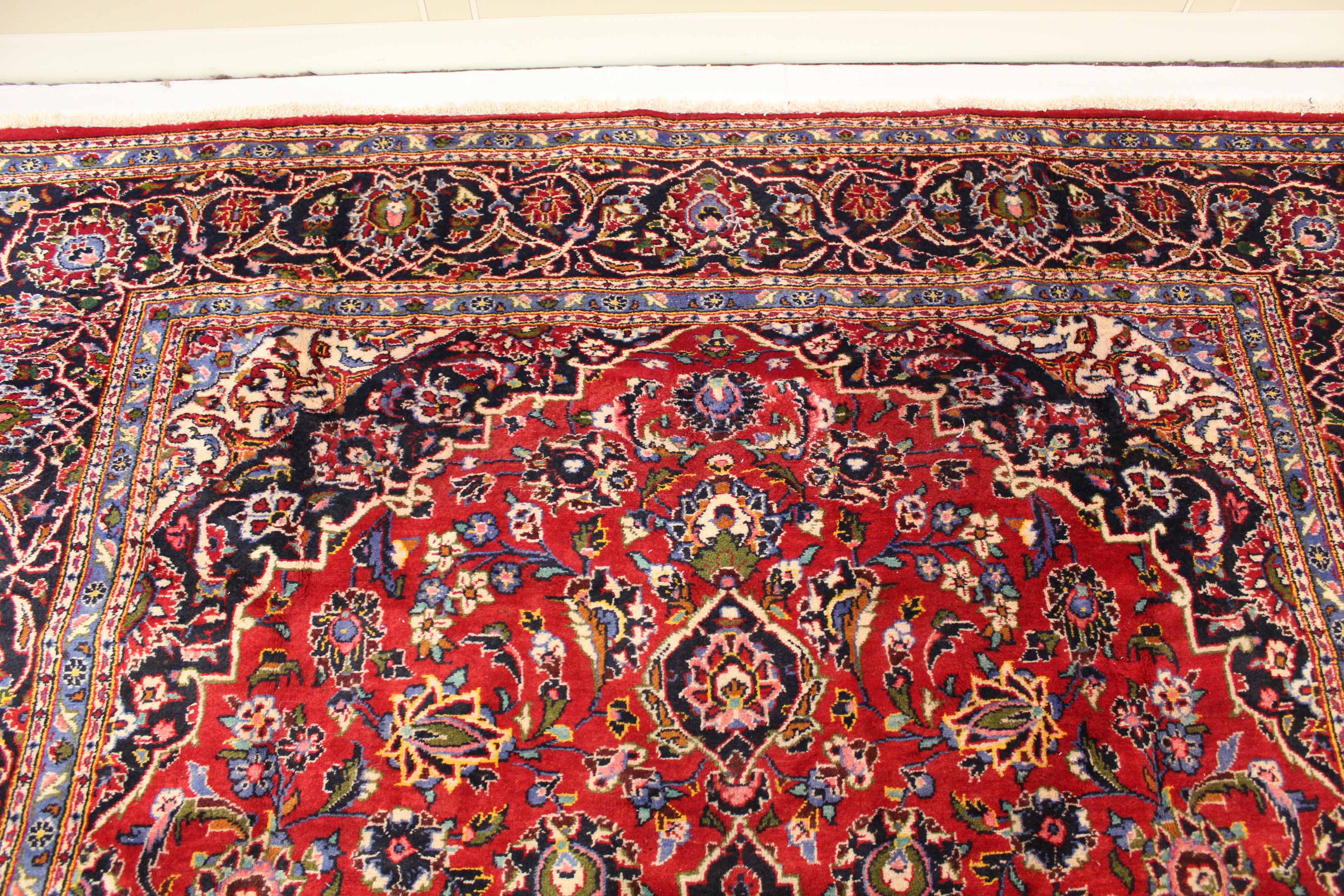 8'0 x 11'8Hand-Knotted Persian Kashan Room Size Rug, circa 1970