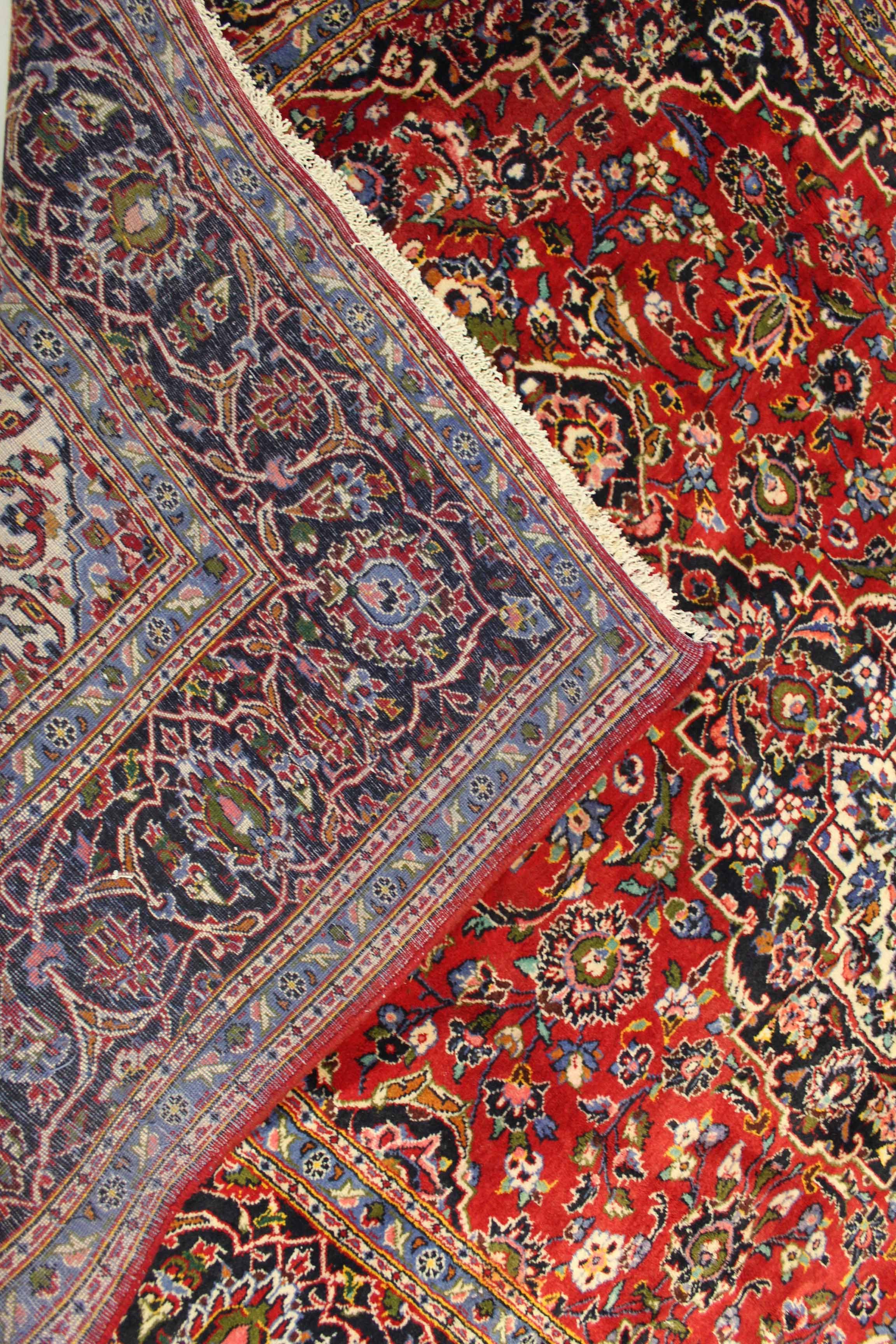 8'0 x 11'8Hand-Knotted Persian Kashan Room Size Rug, circa 1970