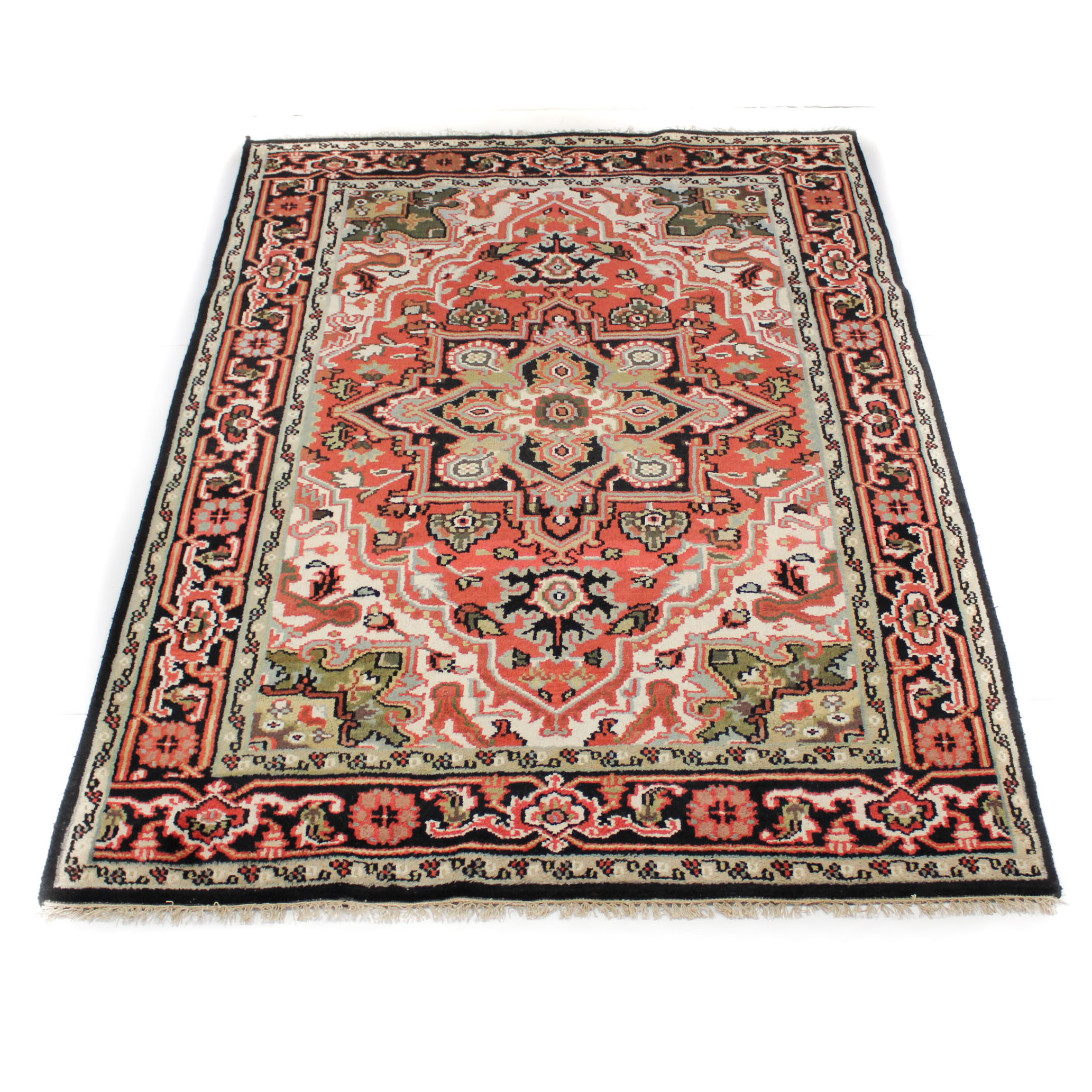 6'0 x 9'2 Hand-Knotted Indo-Persian Heriz Rug
