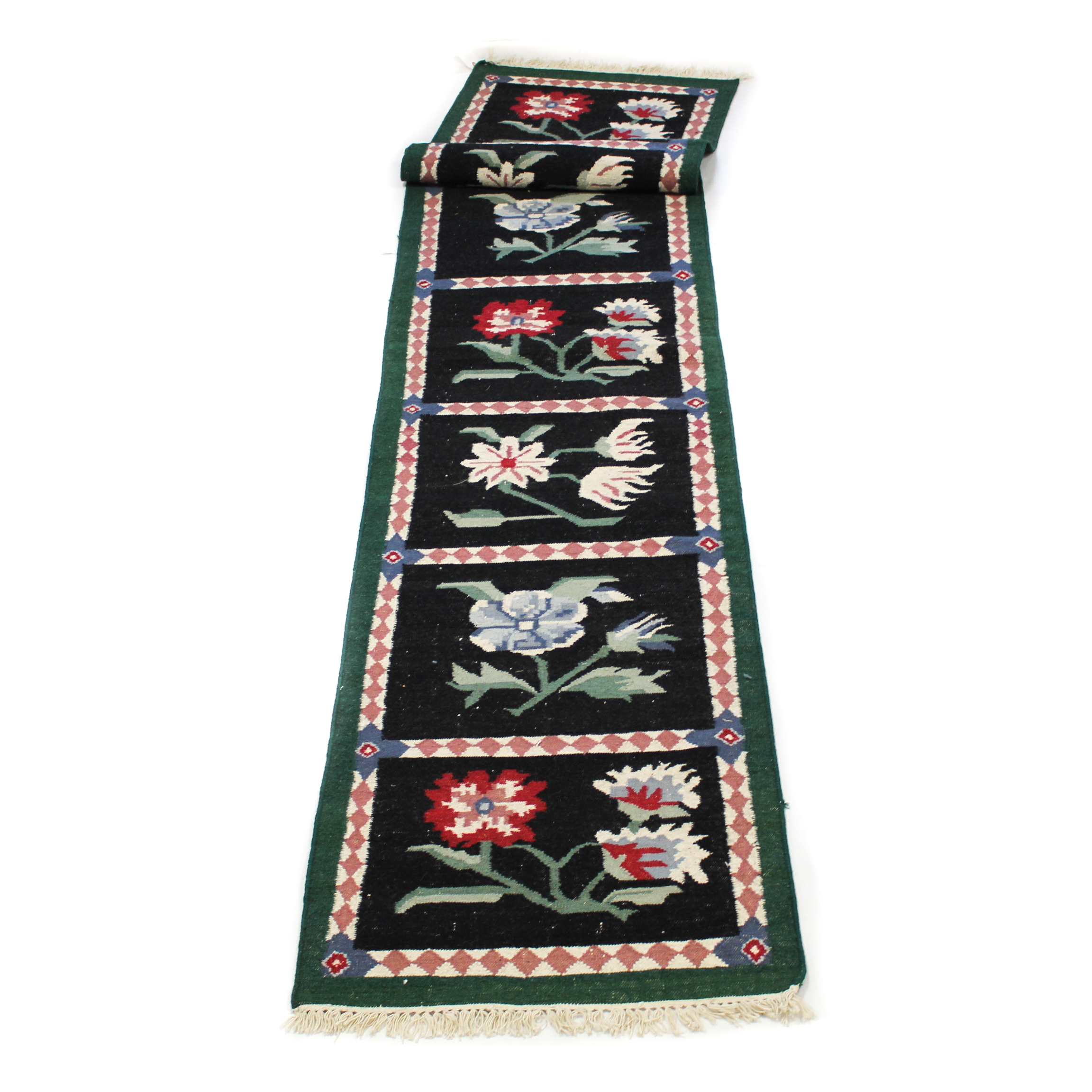 2'5 x 12'5 Hand-Knotted Indo-Romanian Kilim Runner