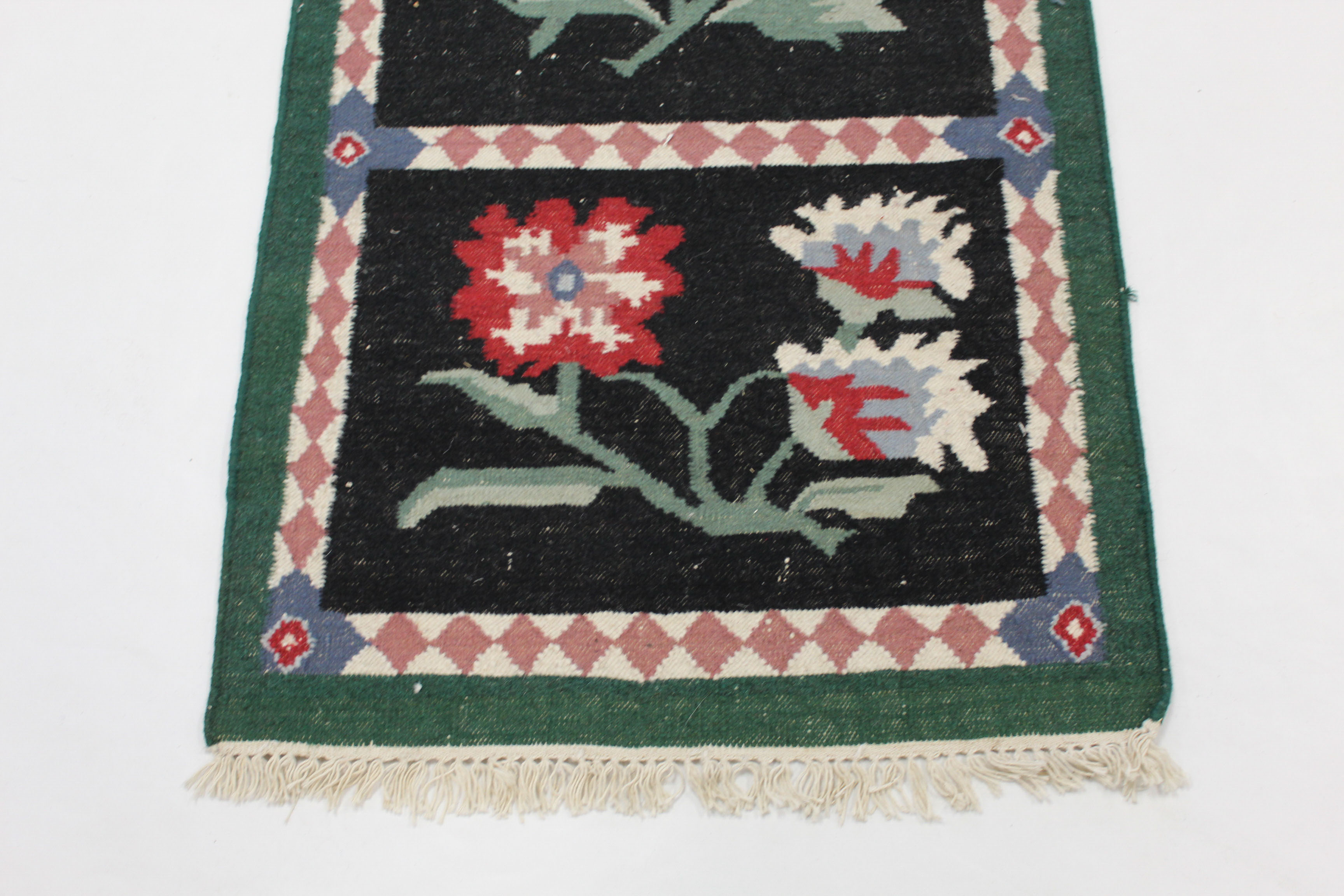 2'5 x 12'5 Hand-Knotted Indo-Romanian Kilim Runner