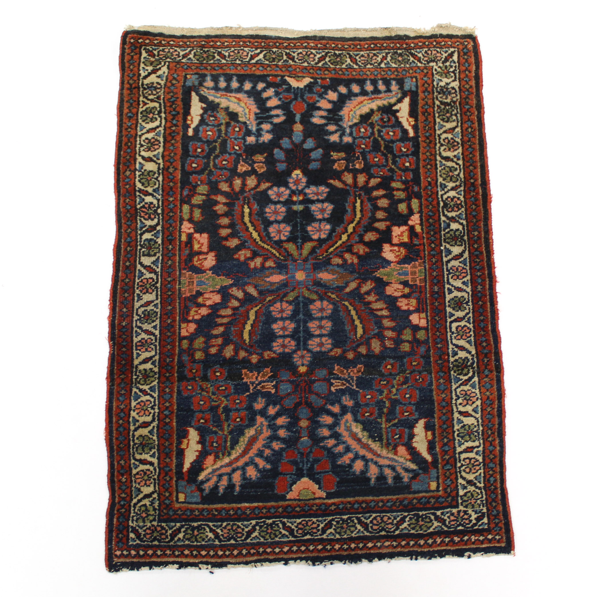 1'11 x 2'10 Hand-Knotted Persian Bibikabad Rug, circa 1920