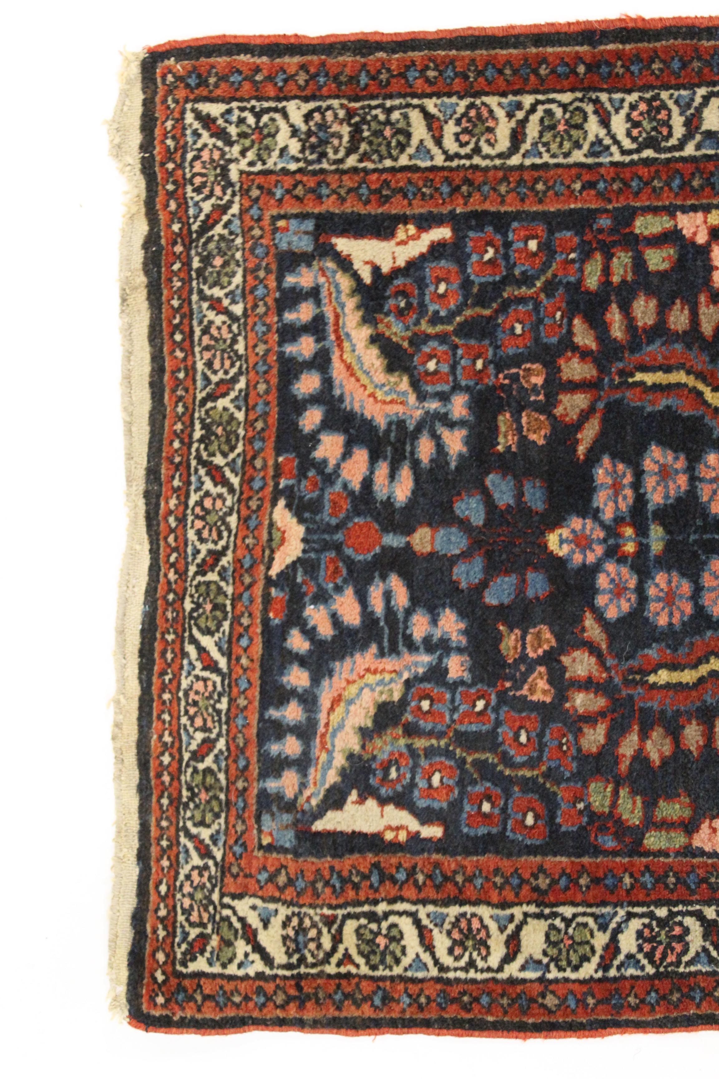 1'11 x 2'10 Hand-Knotted Persian Bibikabad Rug, circa 1920