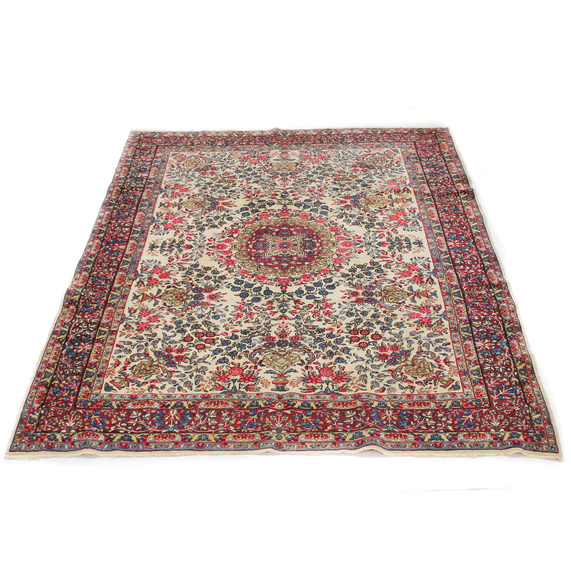 7'3 x 10'2 Hand-Knotted Persian Lavar Kerman Rug, circa 1930