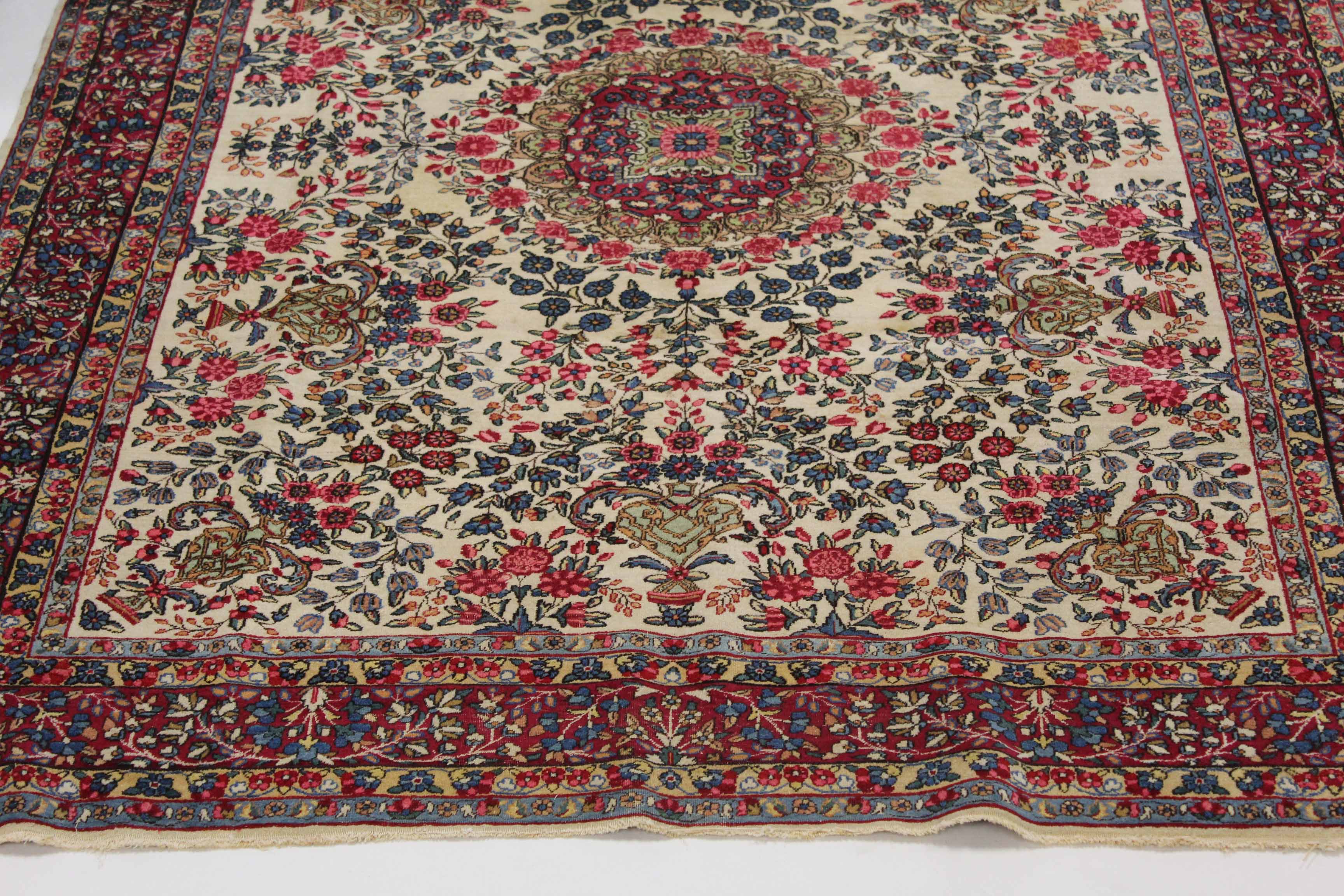 7'3 x 10'2 Hand-Knotted Persian Lavar Kerman Rug, circa 1930