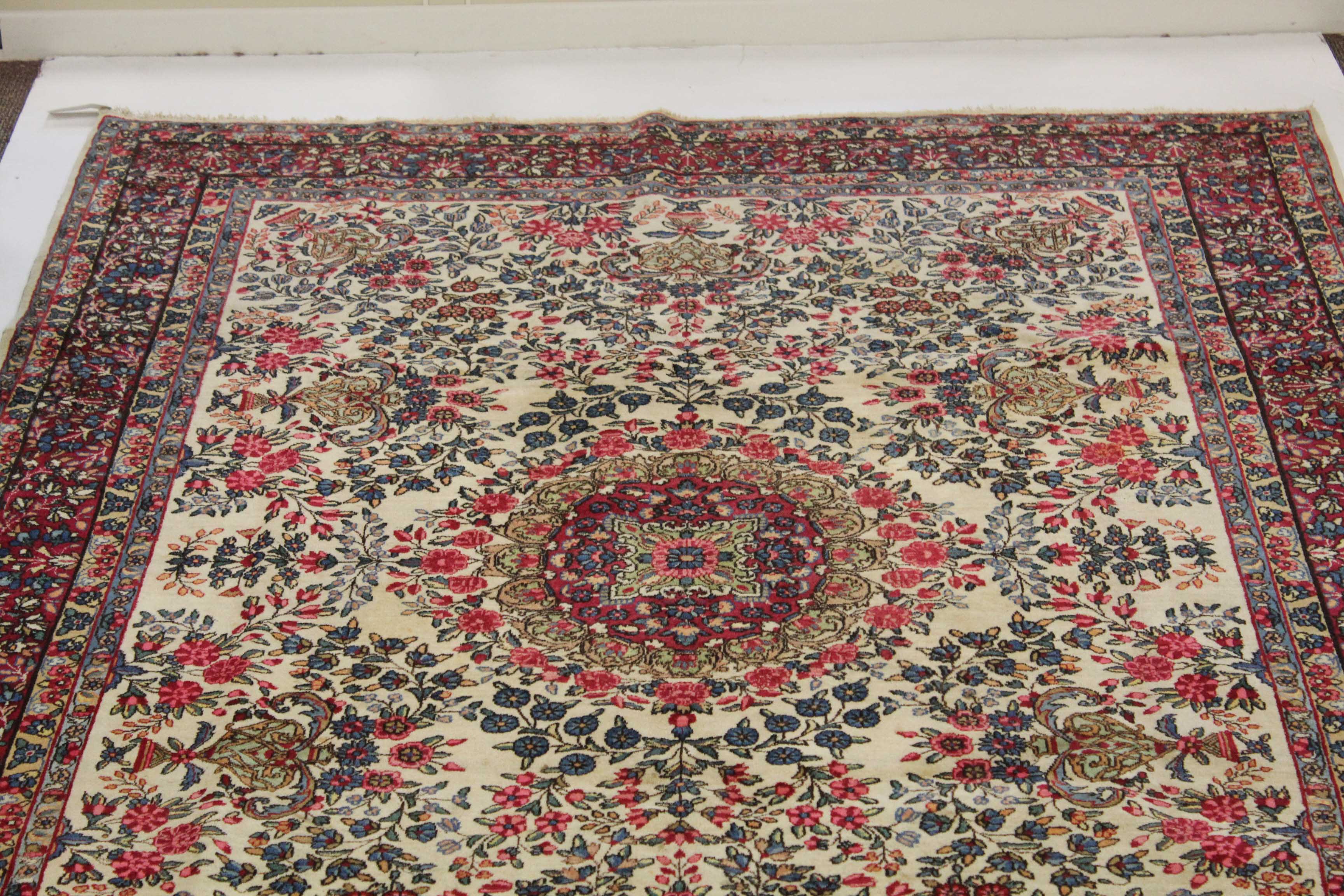 7'3 x 10'2 Hand-Knotted Persian Lavar Kerman Rug, circa 1930