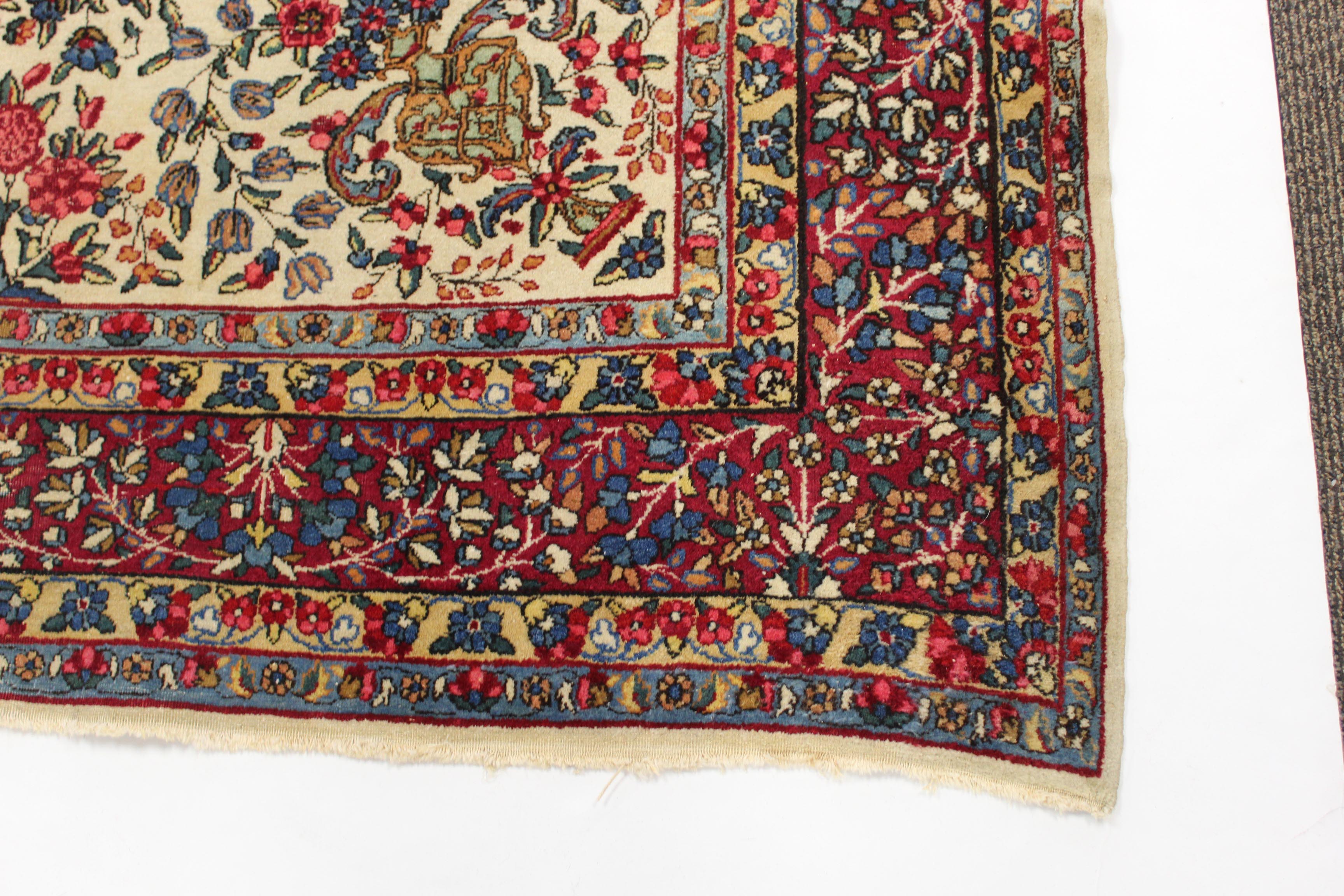 7'3 x 10'2 Hand-Knotted Persian Lavar Kerman Rug, circa 1930