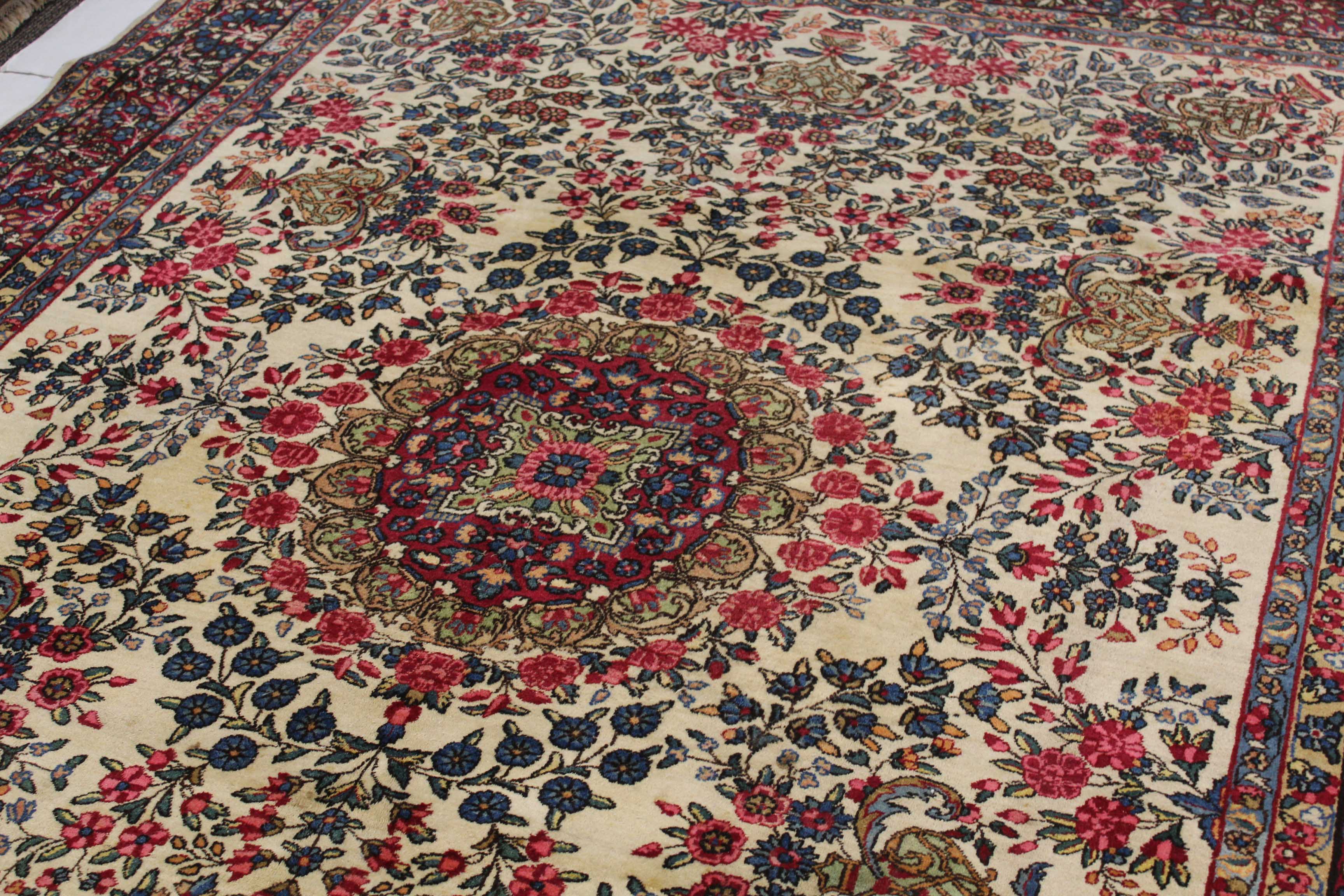 7'3 x 10'2 Hand-Knotted Persian Lavar Kerman Rug, circa 1930