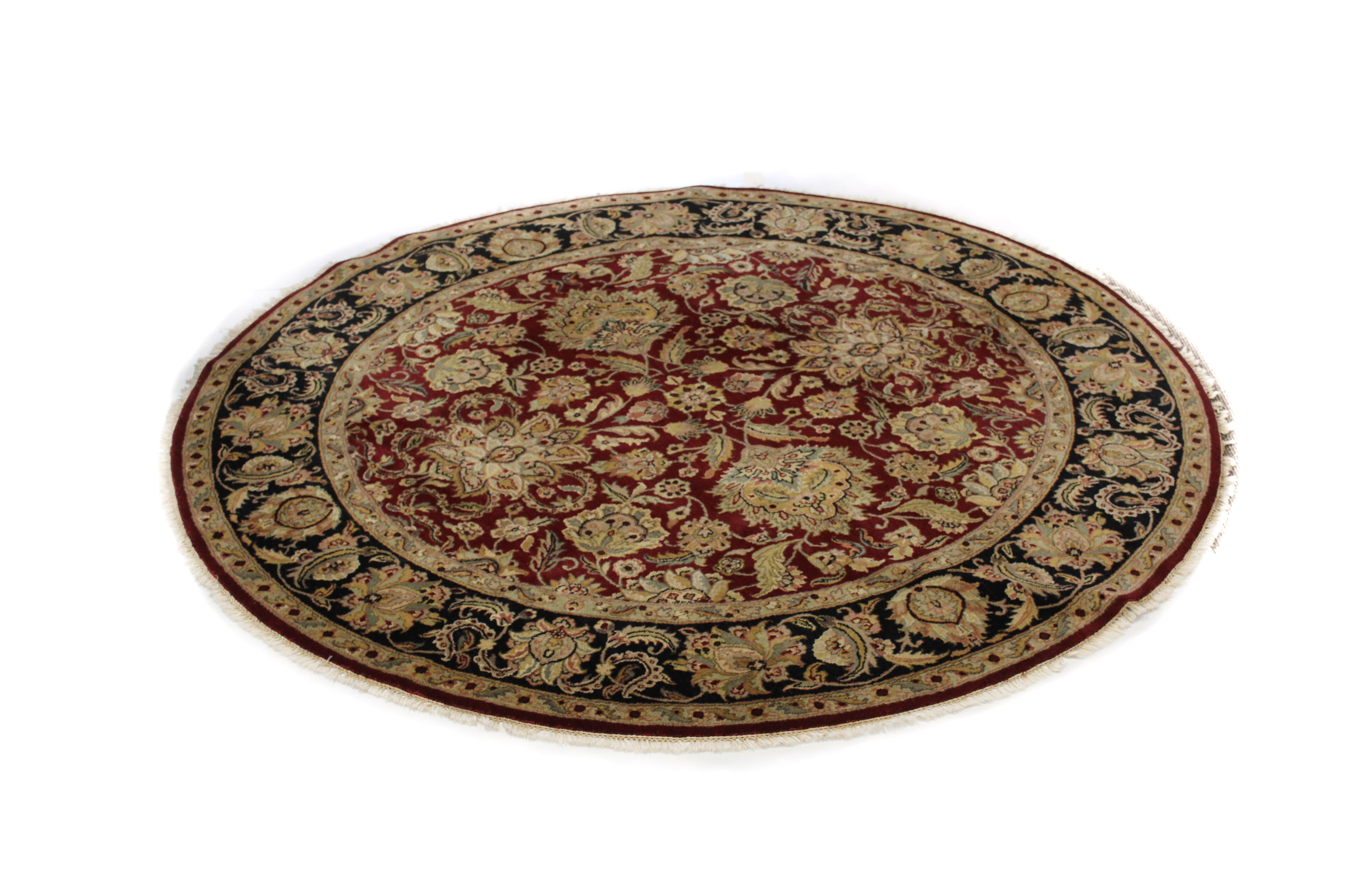 8'2 x 8'2 Hand-Knotted Indo-Persian Tabriz Round Rug