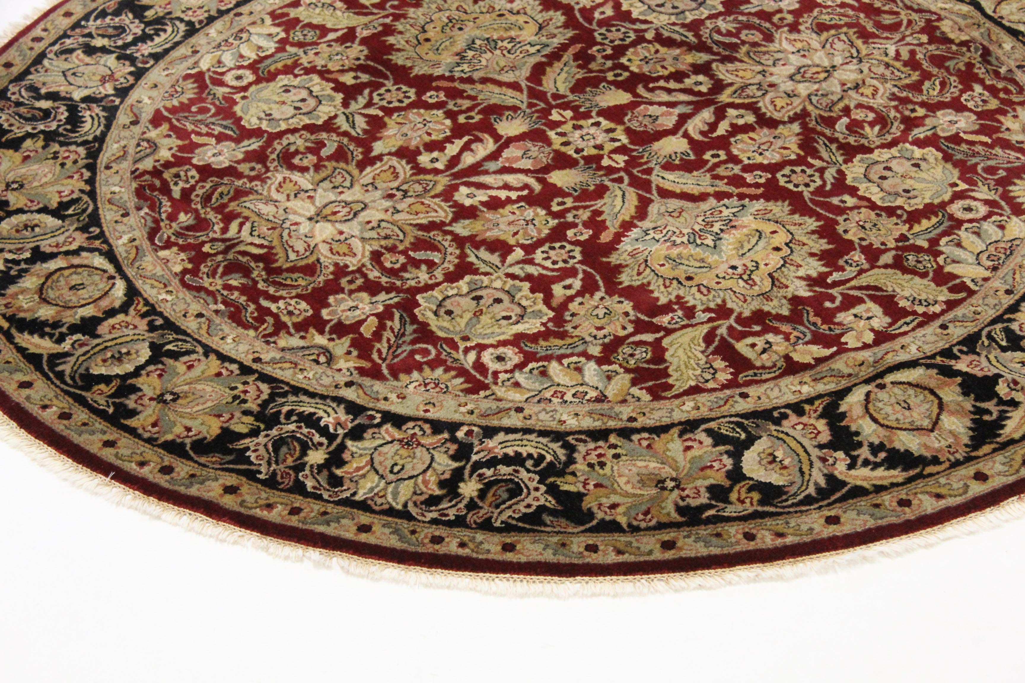 8'2 x 8'2 Hand-Knotted Indo-Persian Tabriz Round Rug