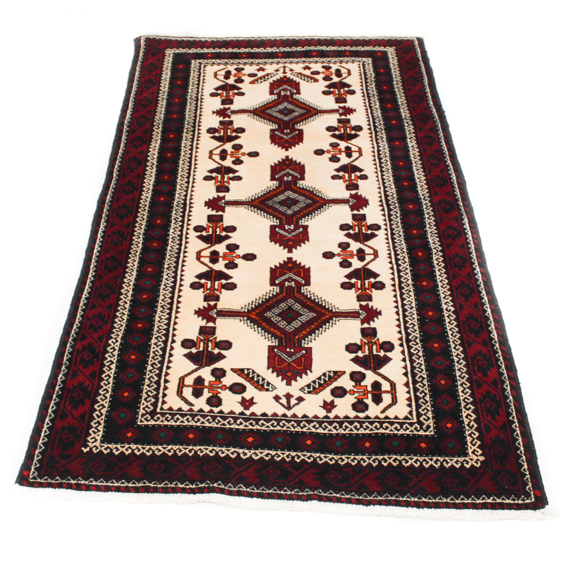 3'5 x 6'5 Hand-Knotted Persian Baluch Rug, circa 1970