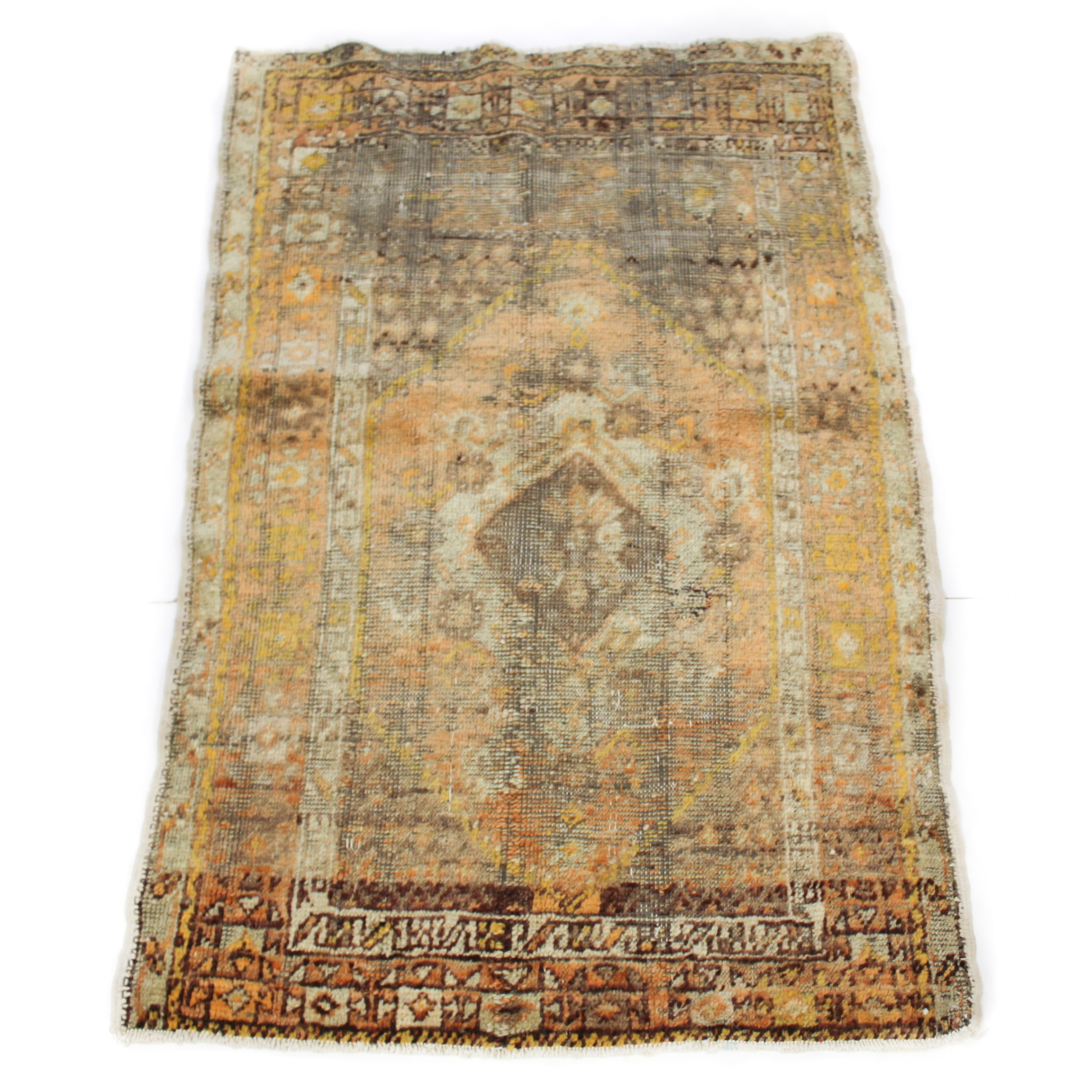 2'9 x 4'4 Hand-Knotted Turkish Oushak Rug, circa 1910