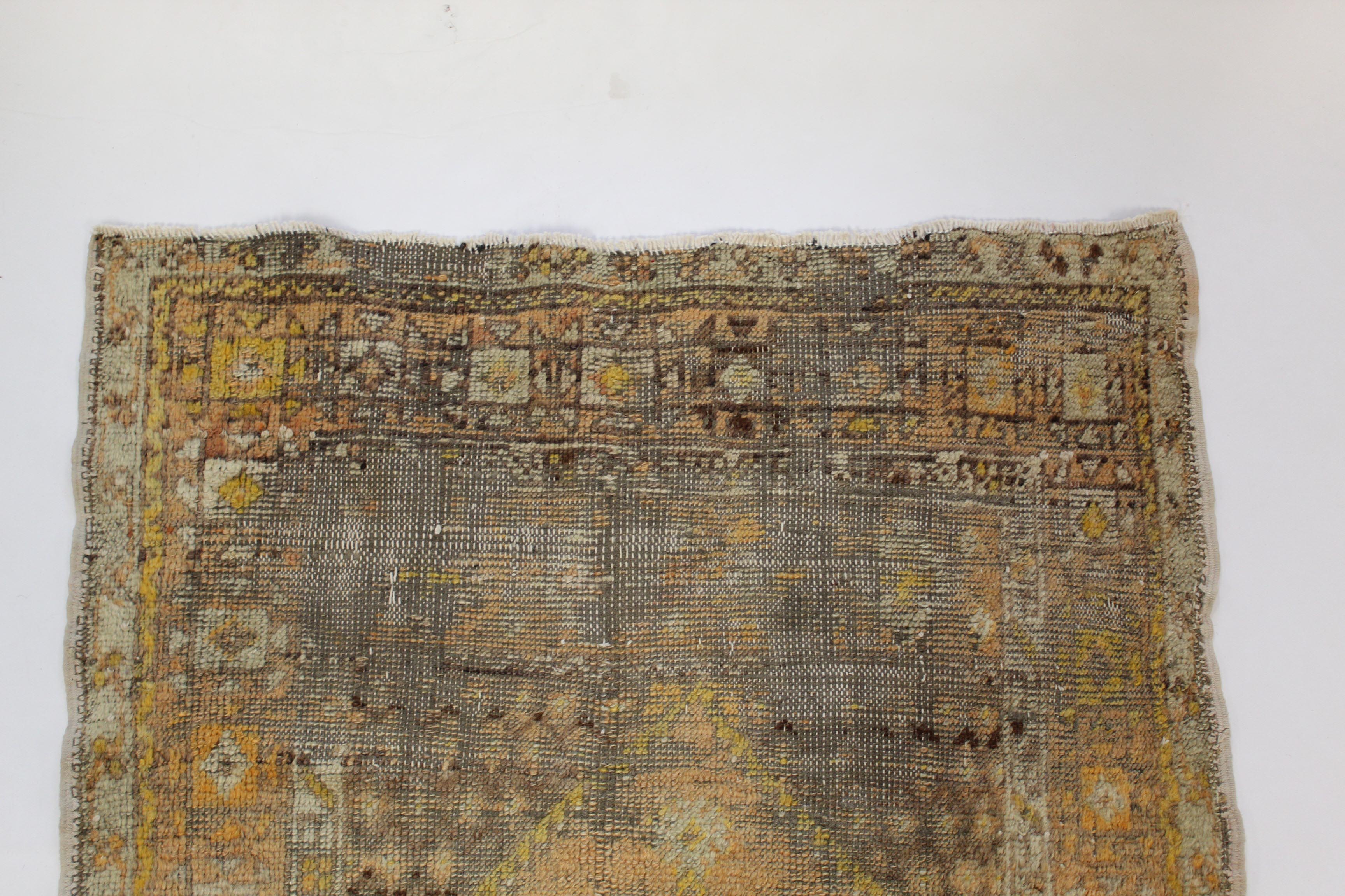 2'9 x 4'4 Hand-Knotted Turkish Oushak Rug, circa 1910