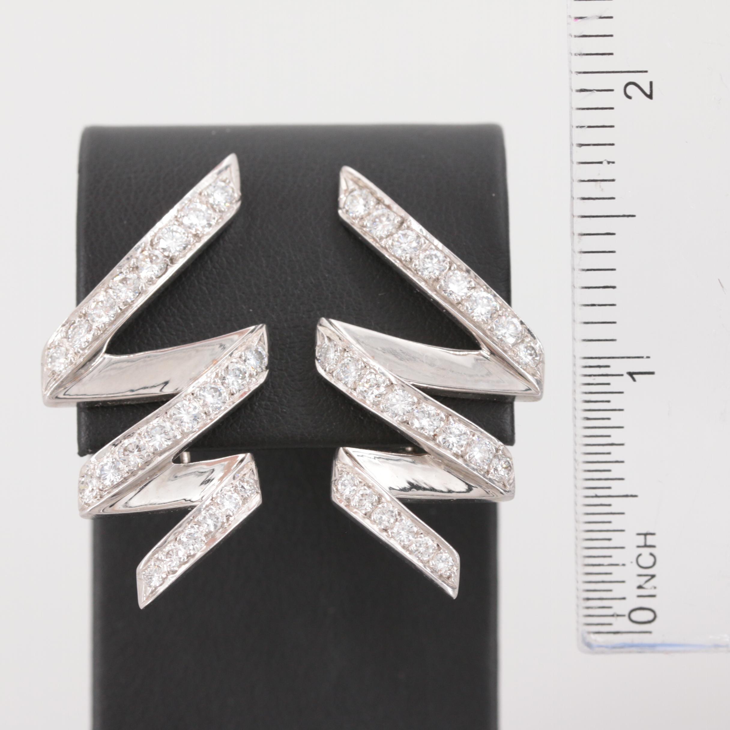 Peter Brams Designs 14K White Gold 2.52 CTW Diamond Earrings