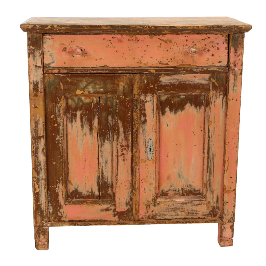 Painted Pine Cabinet, Late 19th/Early 20th Century