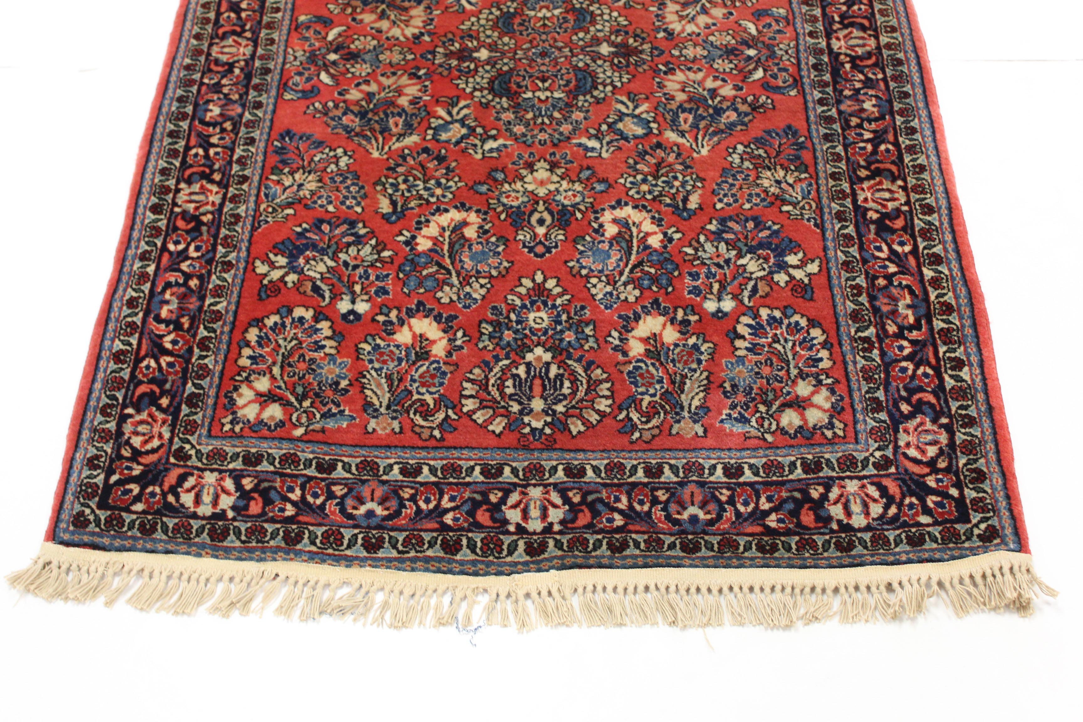 3'4 x 5'1 Hand-Knotted Persian Sarouk Rug, circa 1930