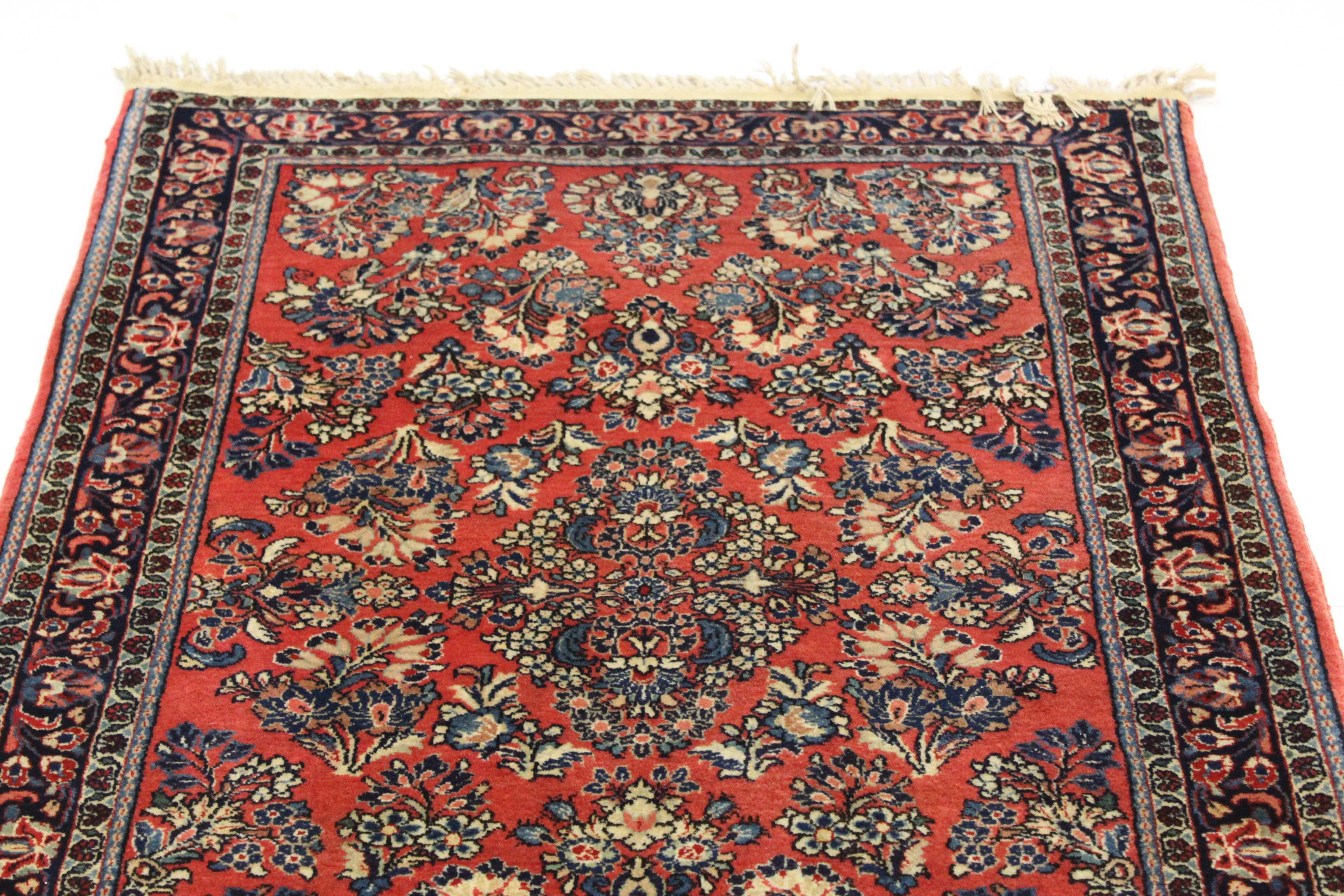 3'4 x 5'1 Hand-Knotted Persian Sarouk Rug, circa 1930