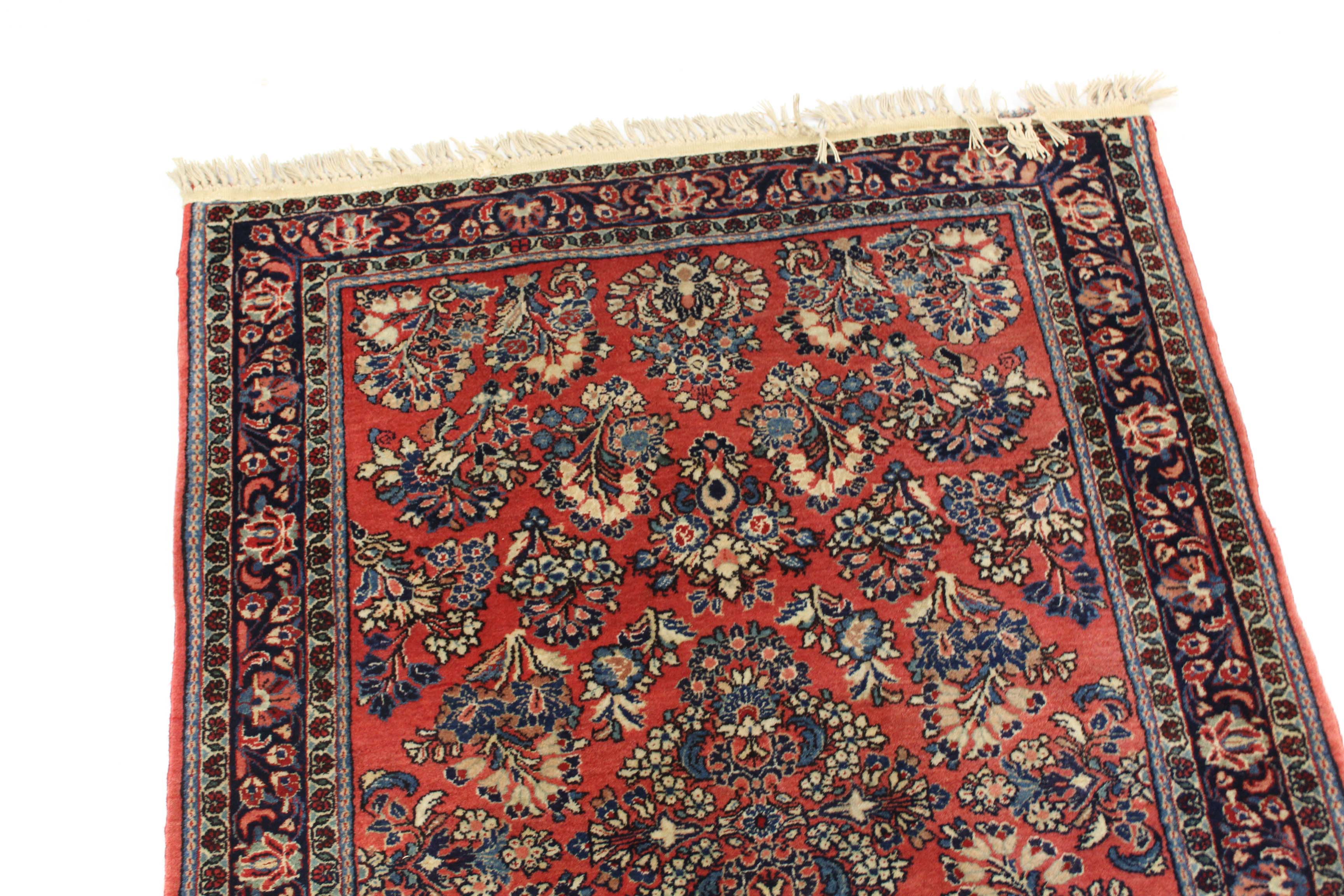 3'4 x 5'1 Hand-Knotted Persian Sarouk Rug, circa 1930