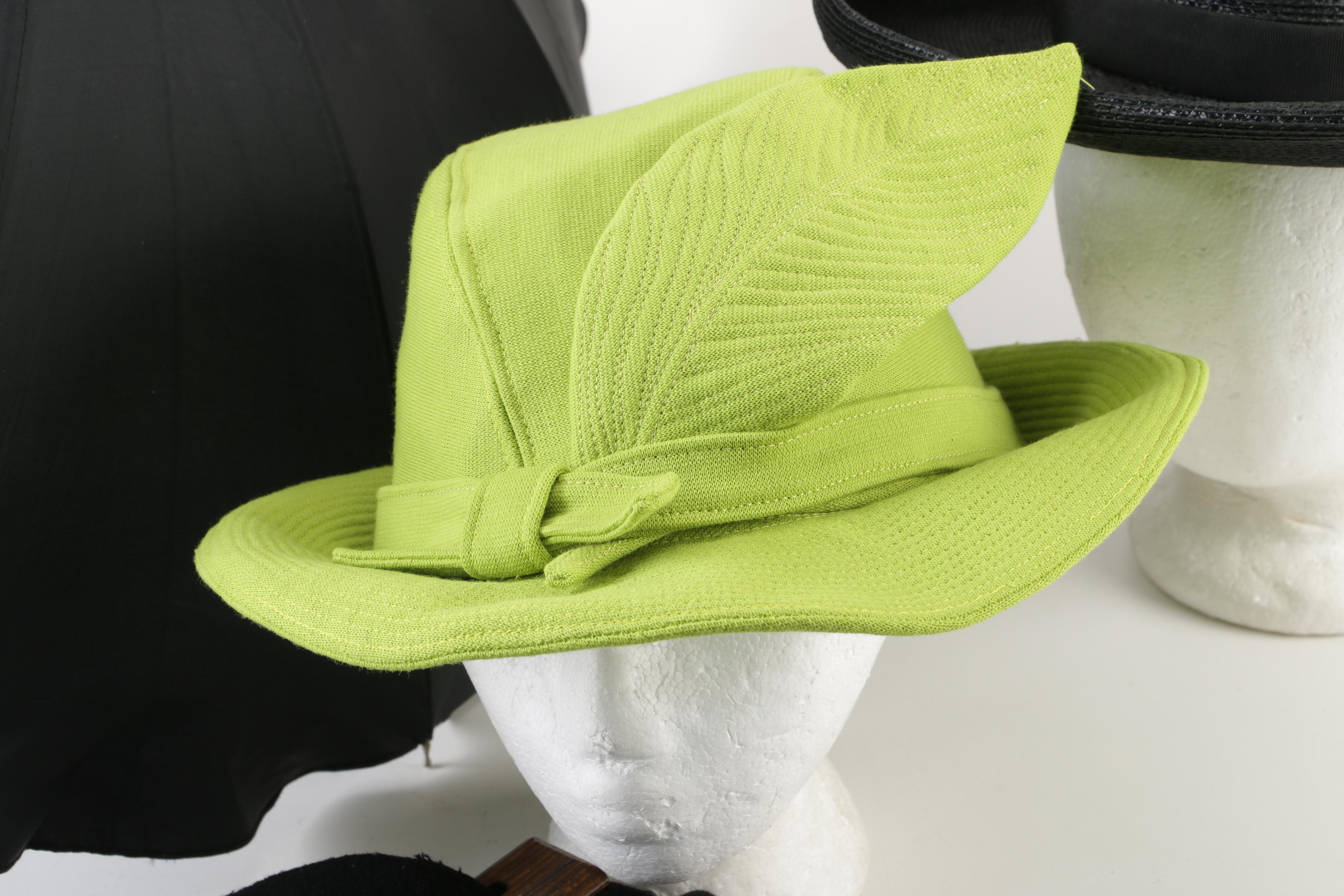 Women's Hats, Handbag and Umbrella Including Gimbels, Vintage