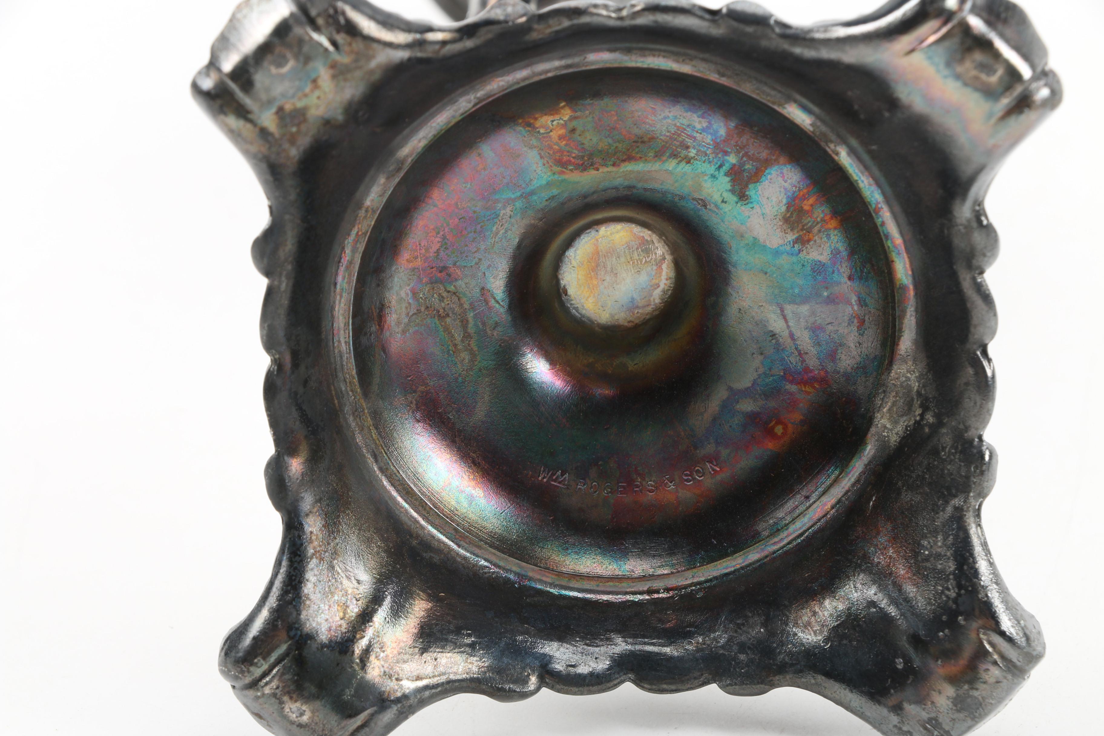 Wm. Rogers & Son "Victorian Rose" Silver Plate Candelabra, Late 20th Century