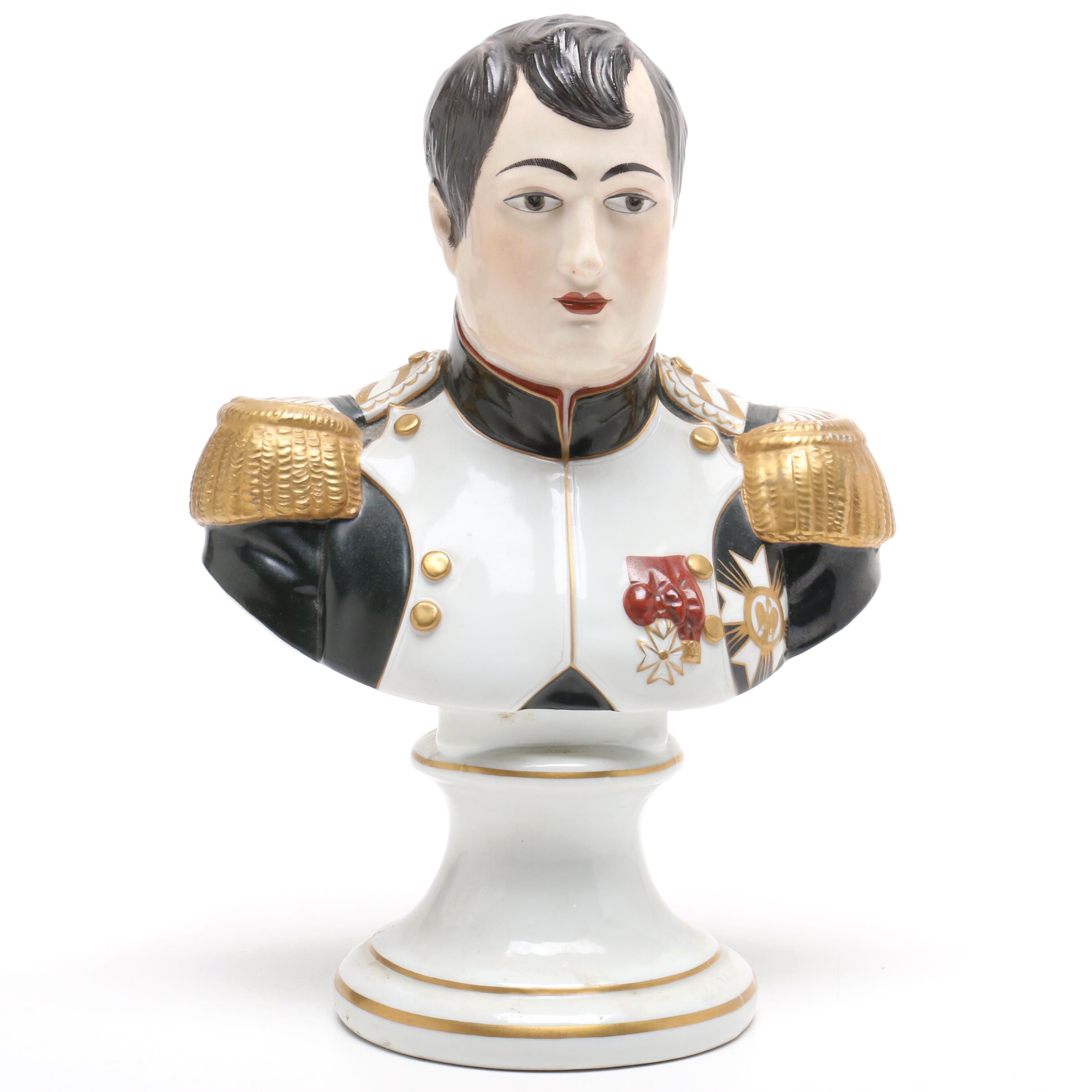 Ernst Bohn & Sohne Rudolstadt Porcelain Bust of Napoleon Bonaparte After Canova