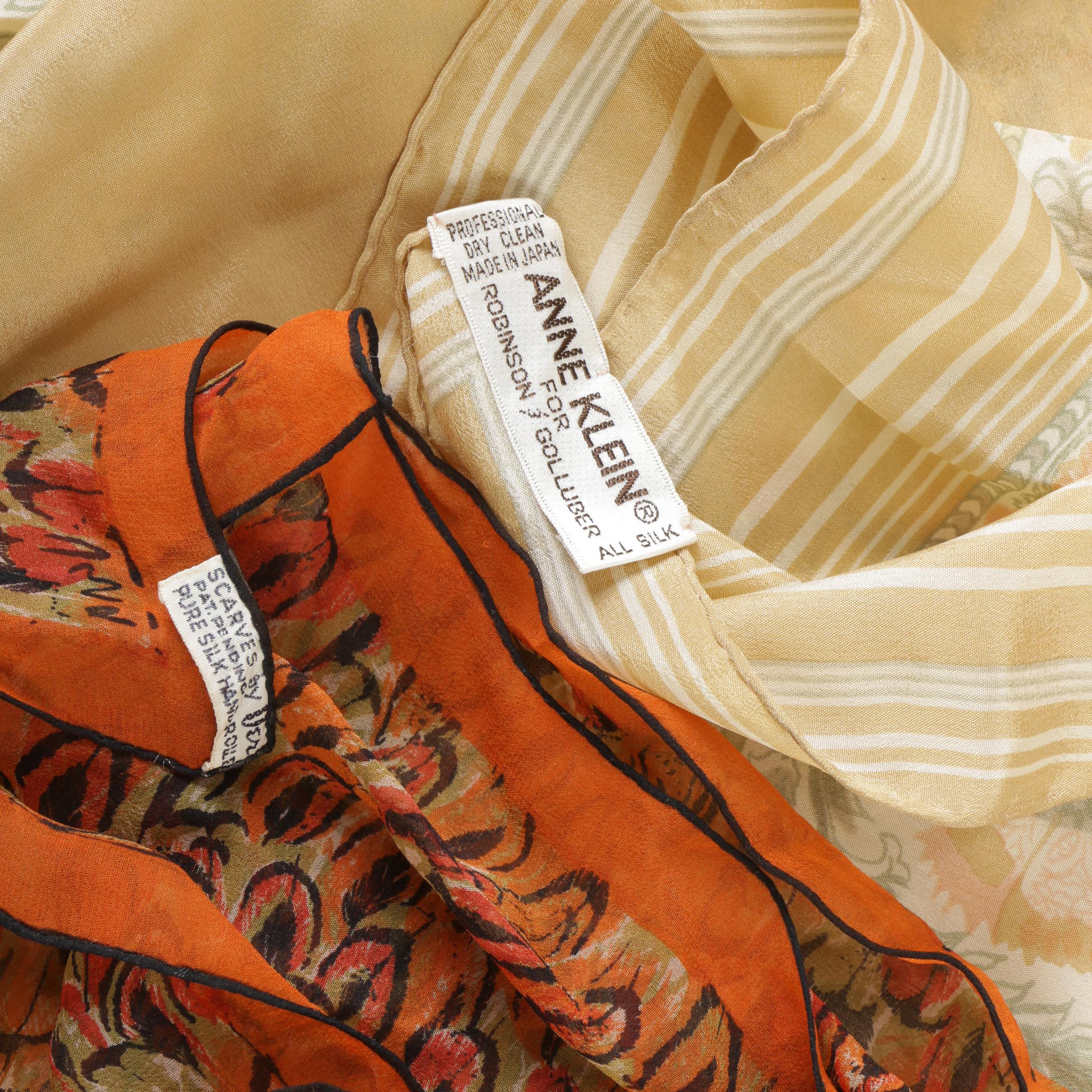 Diane von Furstenberg, Vera Neumann and Anne Klein Scarves, Vintage