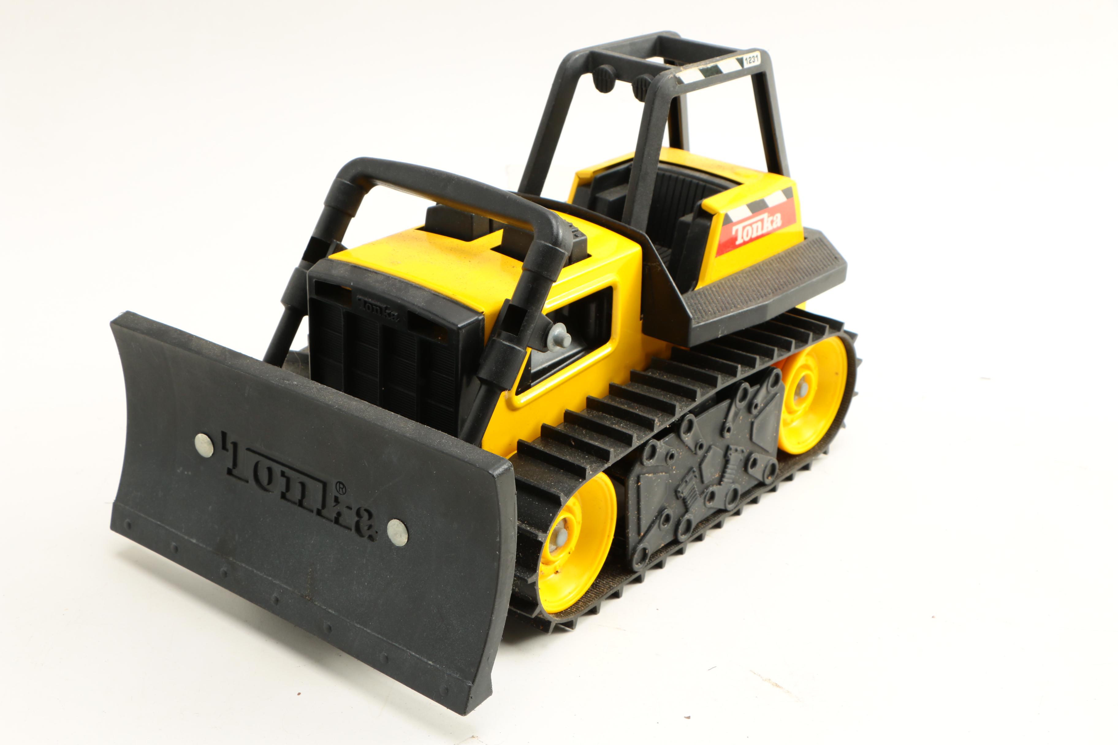 Tonka Dump Truck, Bulldozer, and Front Loader, 1990s