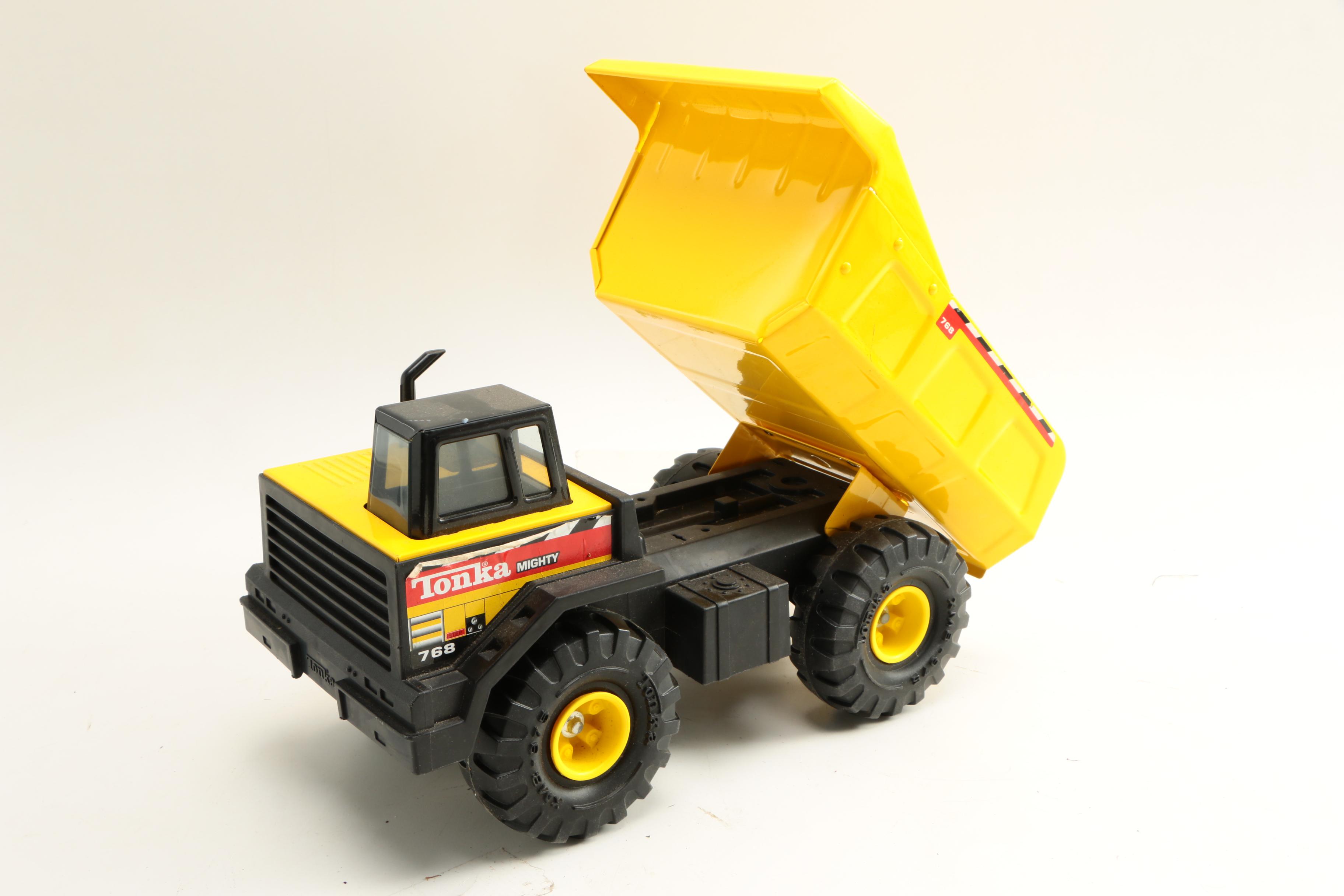 Tonka Dump Truck, Bulldozer, and Front Loader, 1990s